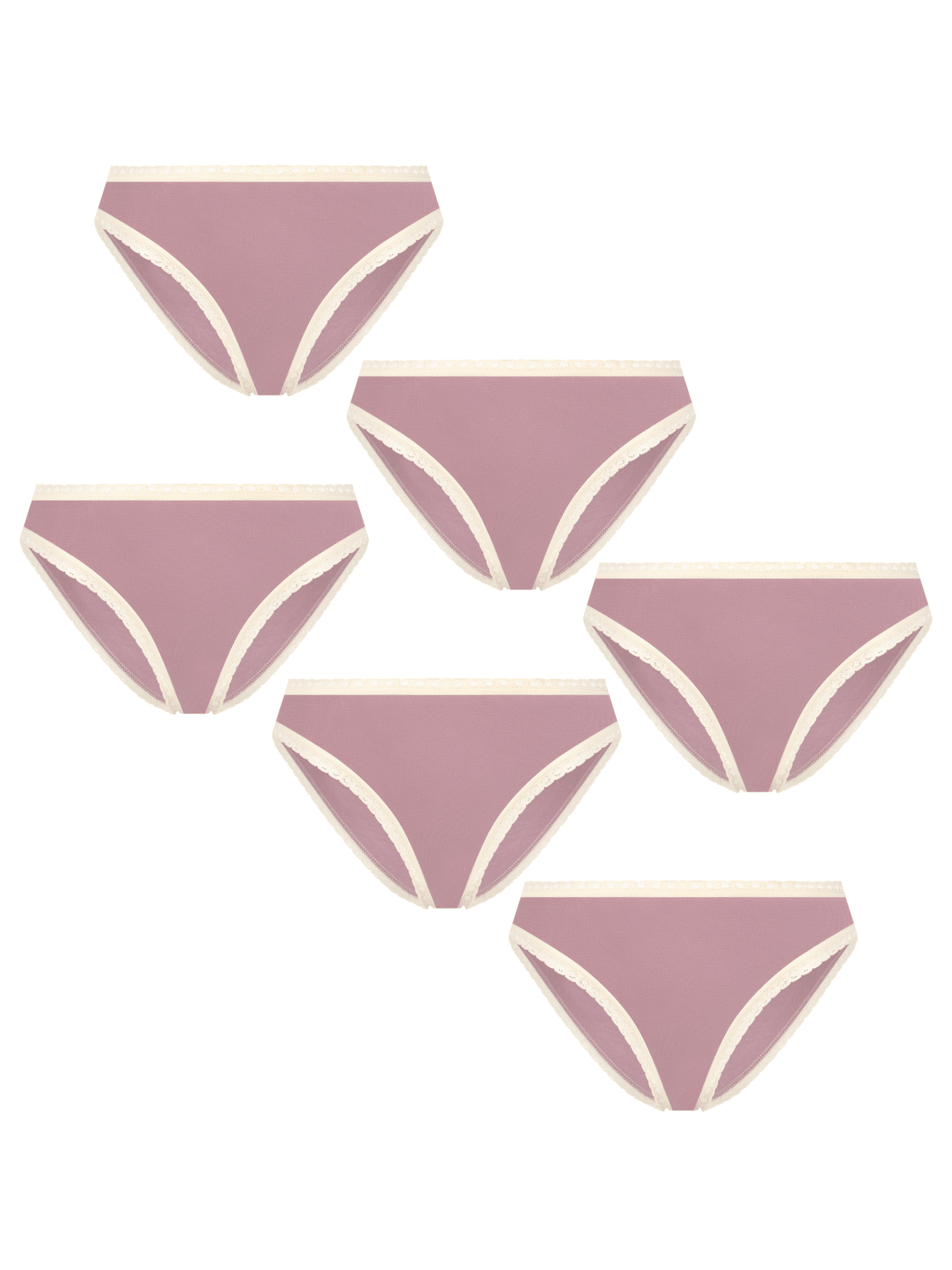 Bio-Baumwoll-Slip mit Spitze – 6er Pack - Evermind.eco