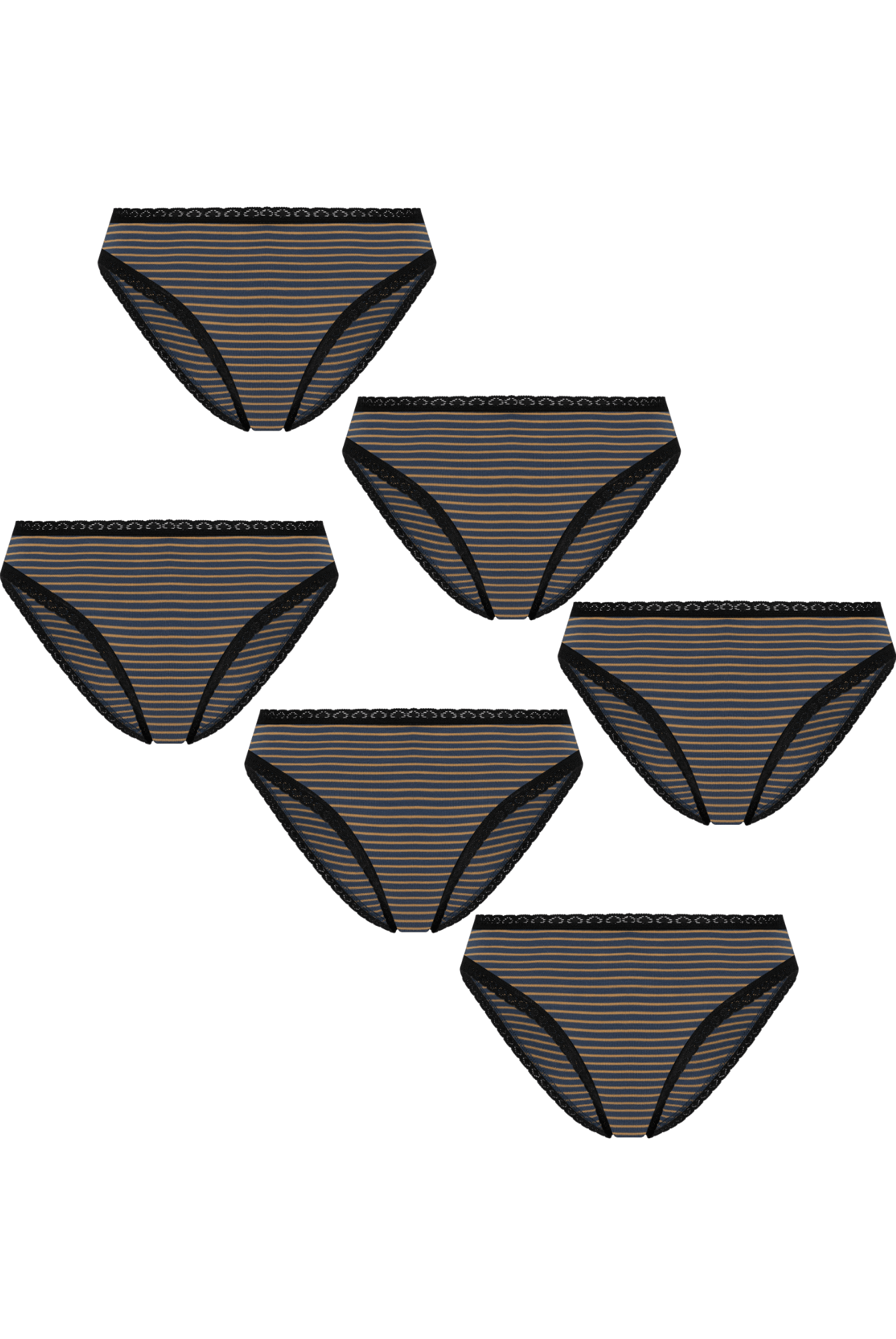 Bio-Baumwoll-Slip mit Spitze – 6er Pack - Evermind.eco