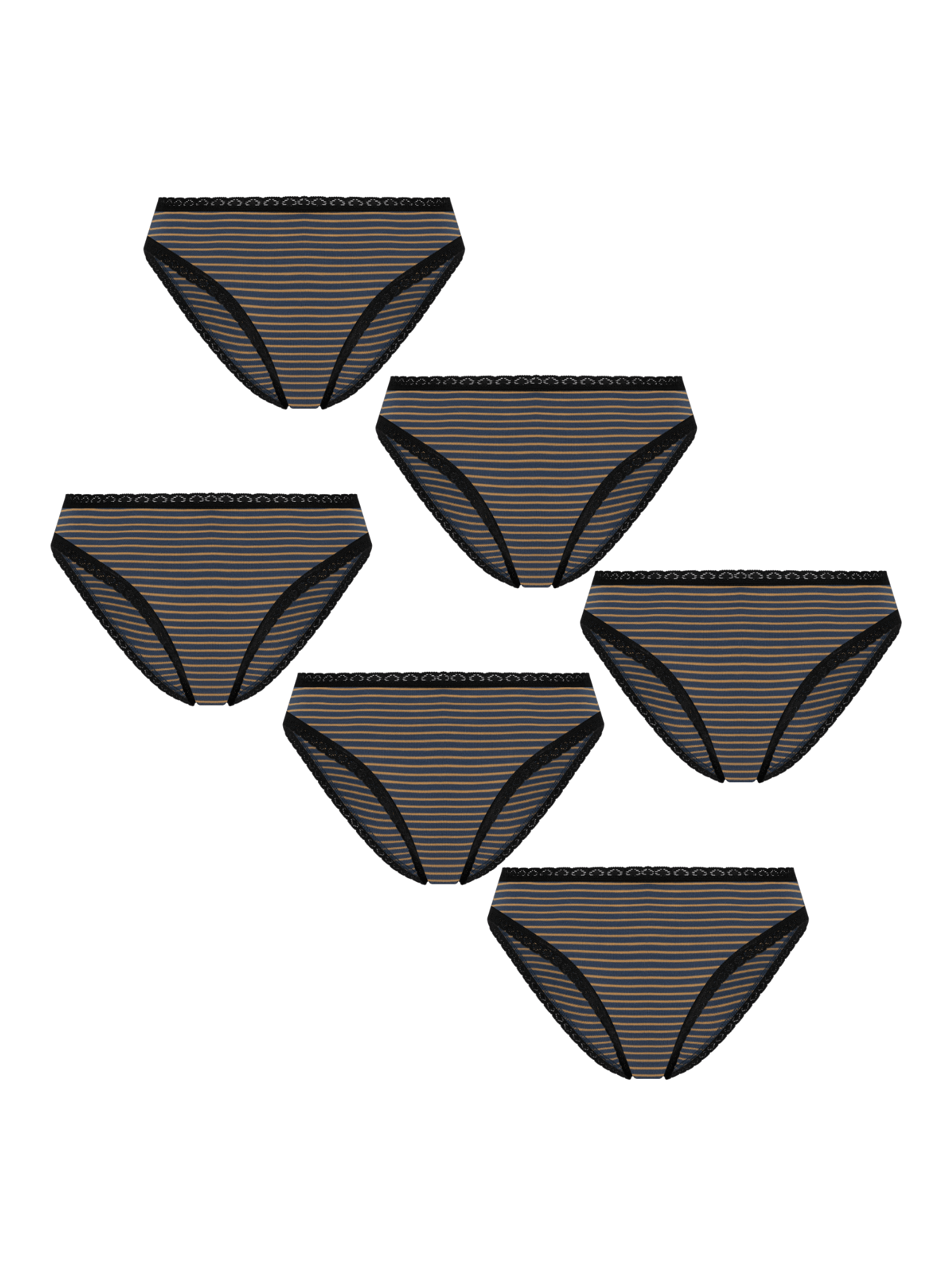 Bio-Baumwoll-Slip mit Spitze – 6er Pack - Evermind.eco