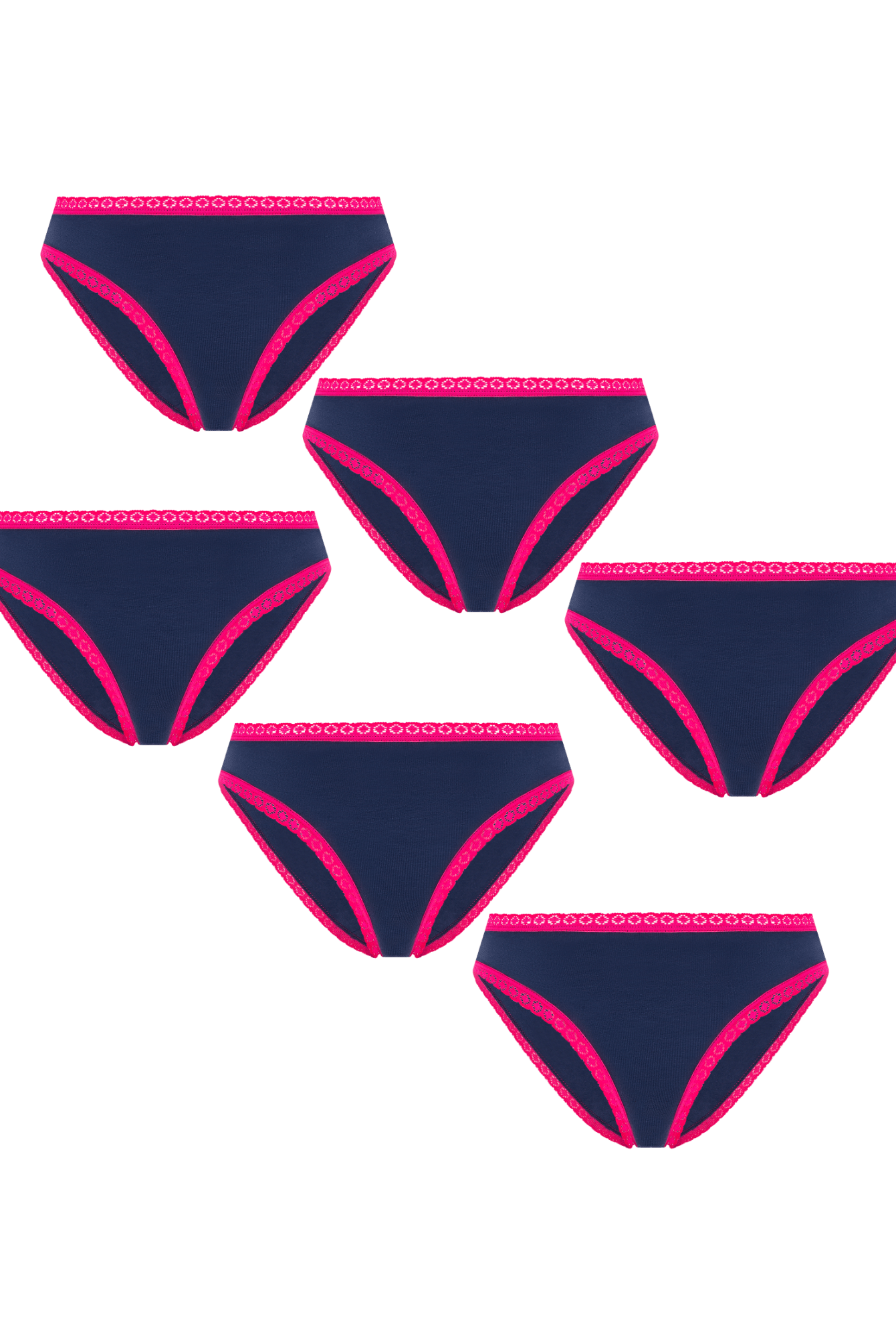 Bio-Baumwoll-Slip mit Spitze – 6er Pack - Evermind.eco