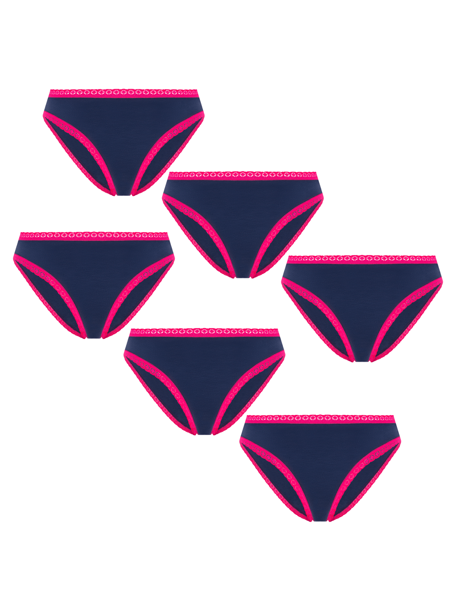 Bio-Baumwoll-Slip mit Spitze – 6er Pack - Evermind.eco