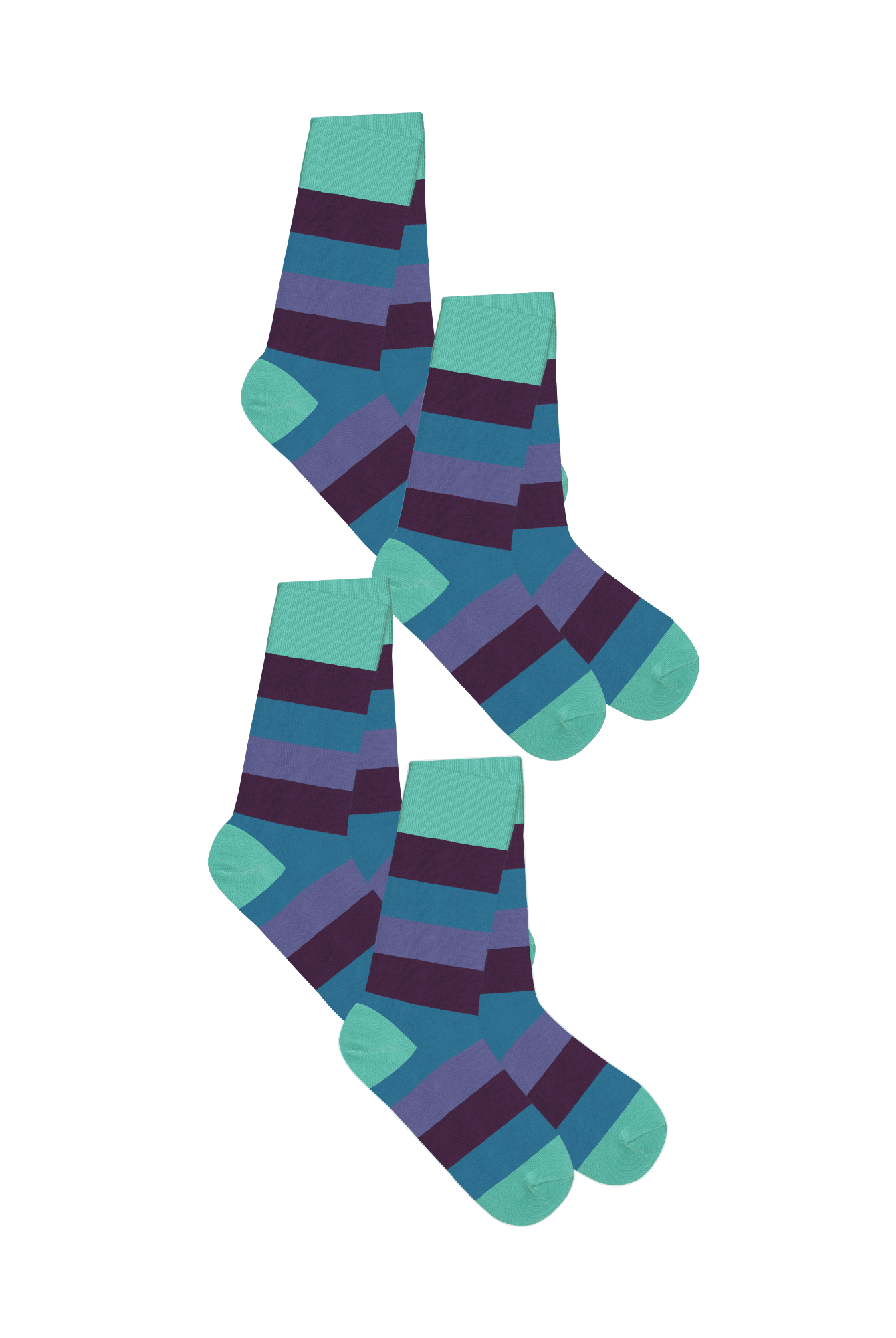 Bio-Baumwoll-Socken mit längerem Bündchen - 4er Pack - Evermind.eco