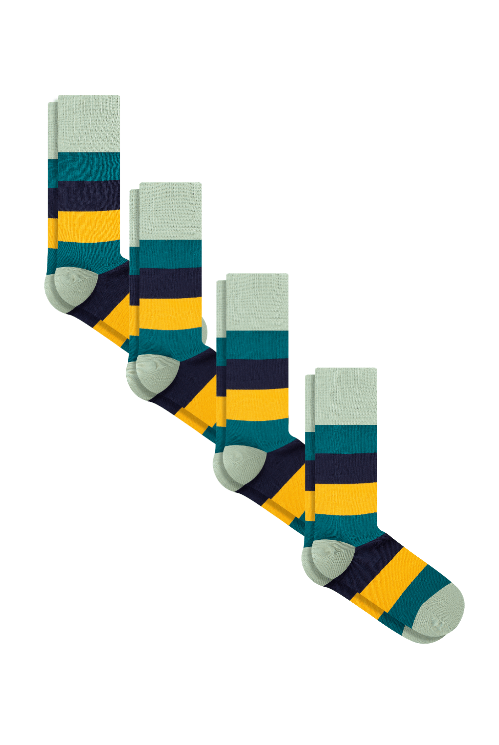 Bio-Baumwoll-Socken mit längerem Bündchen - 4er Pack - Evermind.eco