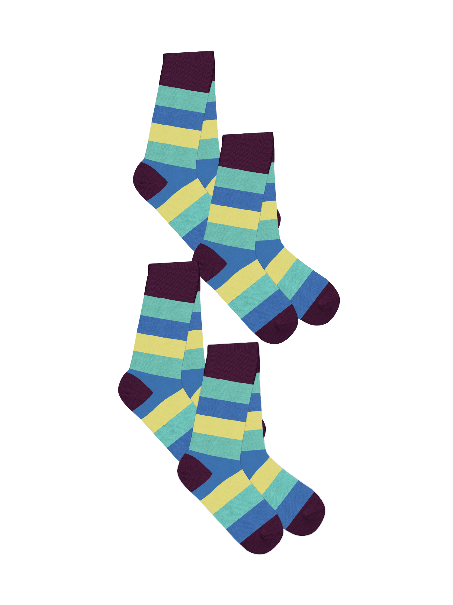 Bio-Baumwoll-Socken mit längerem Bündchen - 4er Pack - Evermind.eco