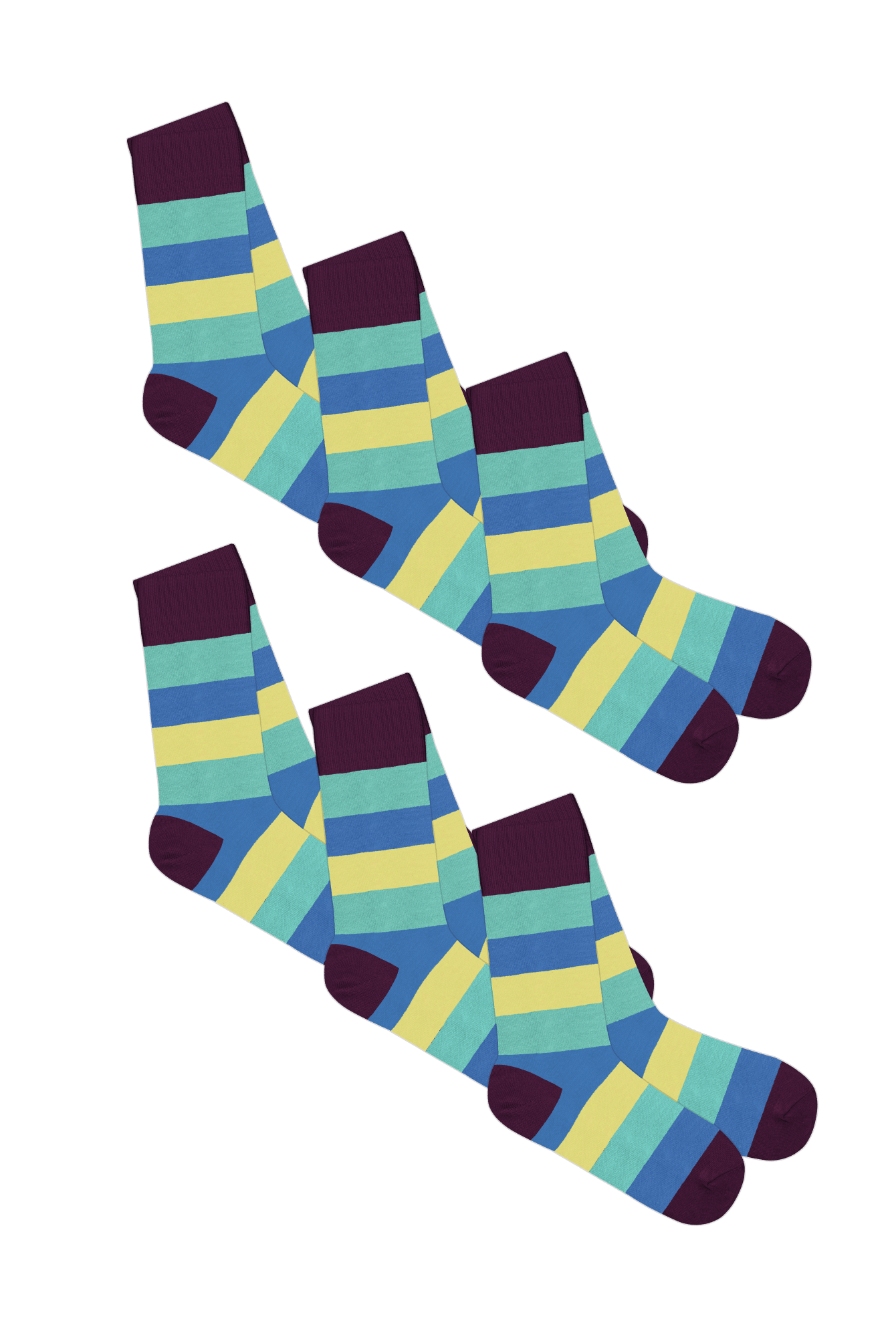 Bio-Baumwoll-Socken mit längerem Bündchen - 6er Pack - Evermind.eco