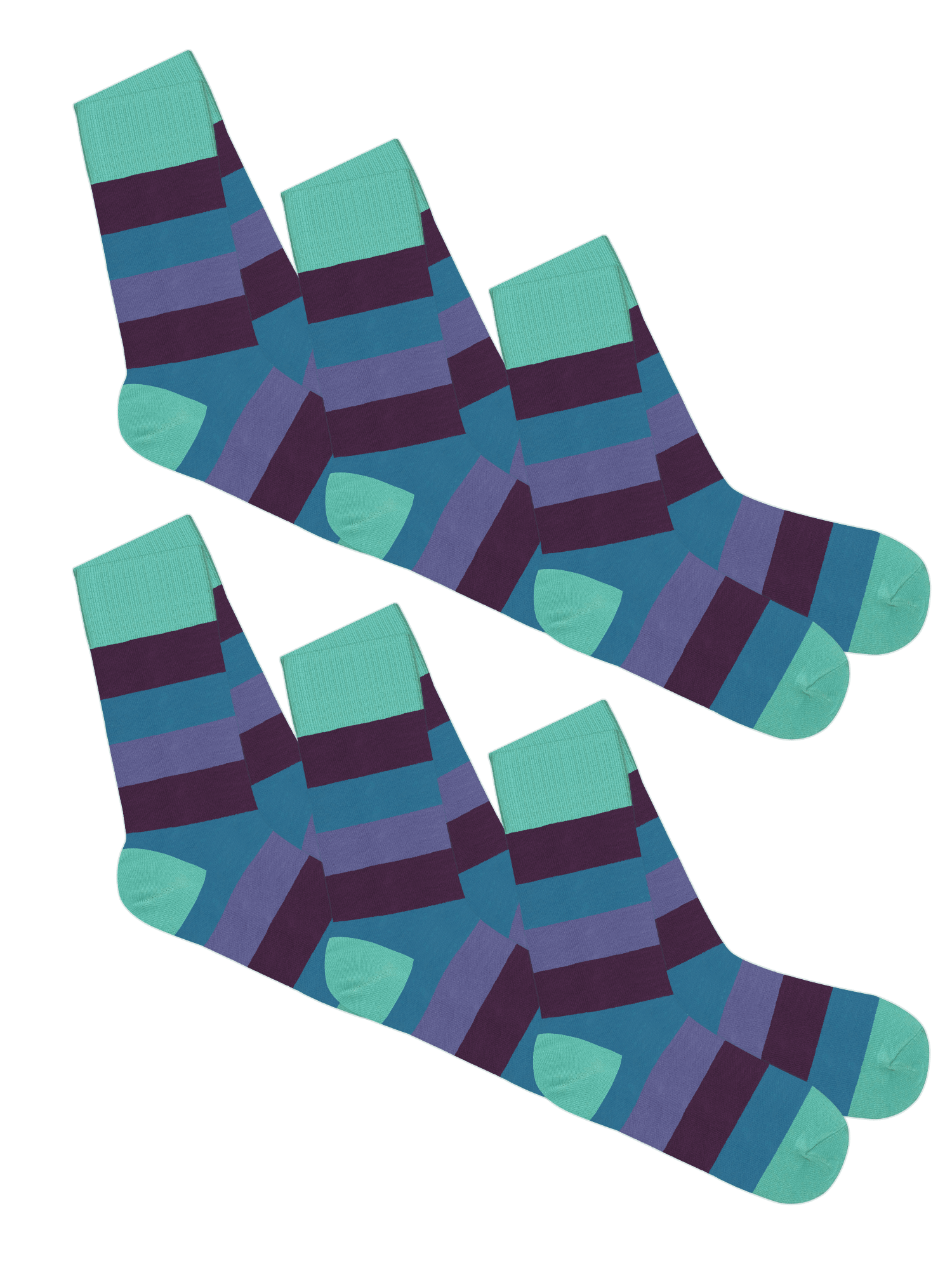 Bio-Baumwoll-Socken mit längerem Bündchen - 6er Pack - Evermind.eco