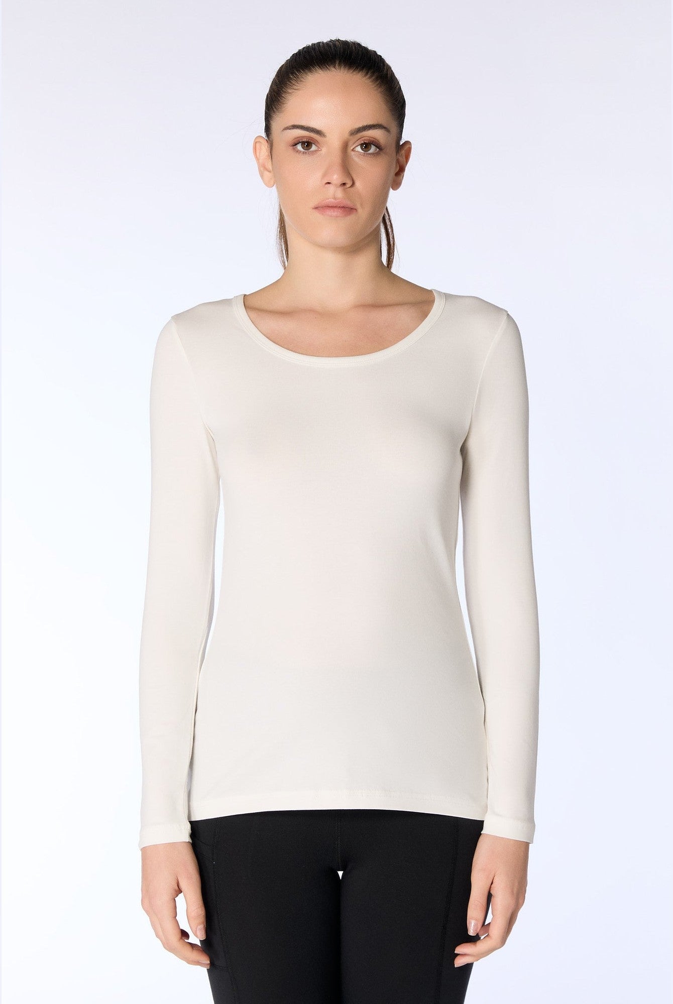 Damen Bio-Baumwoll Langarmshirt stretch - Evermind.eco
