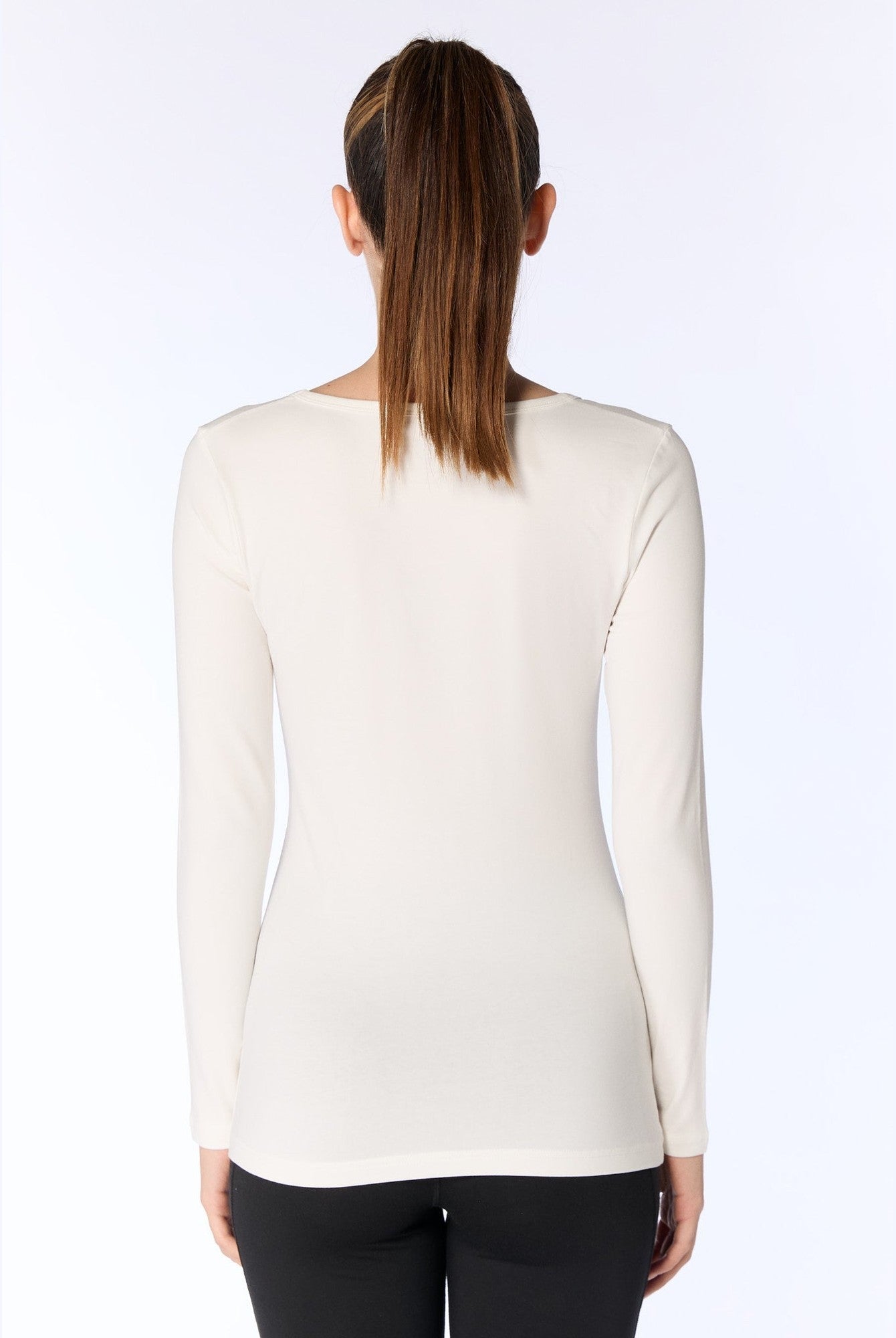 Damen Bio-Baumwoll Langarmshirt stretch - Evermind.eco