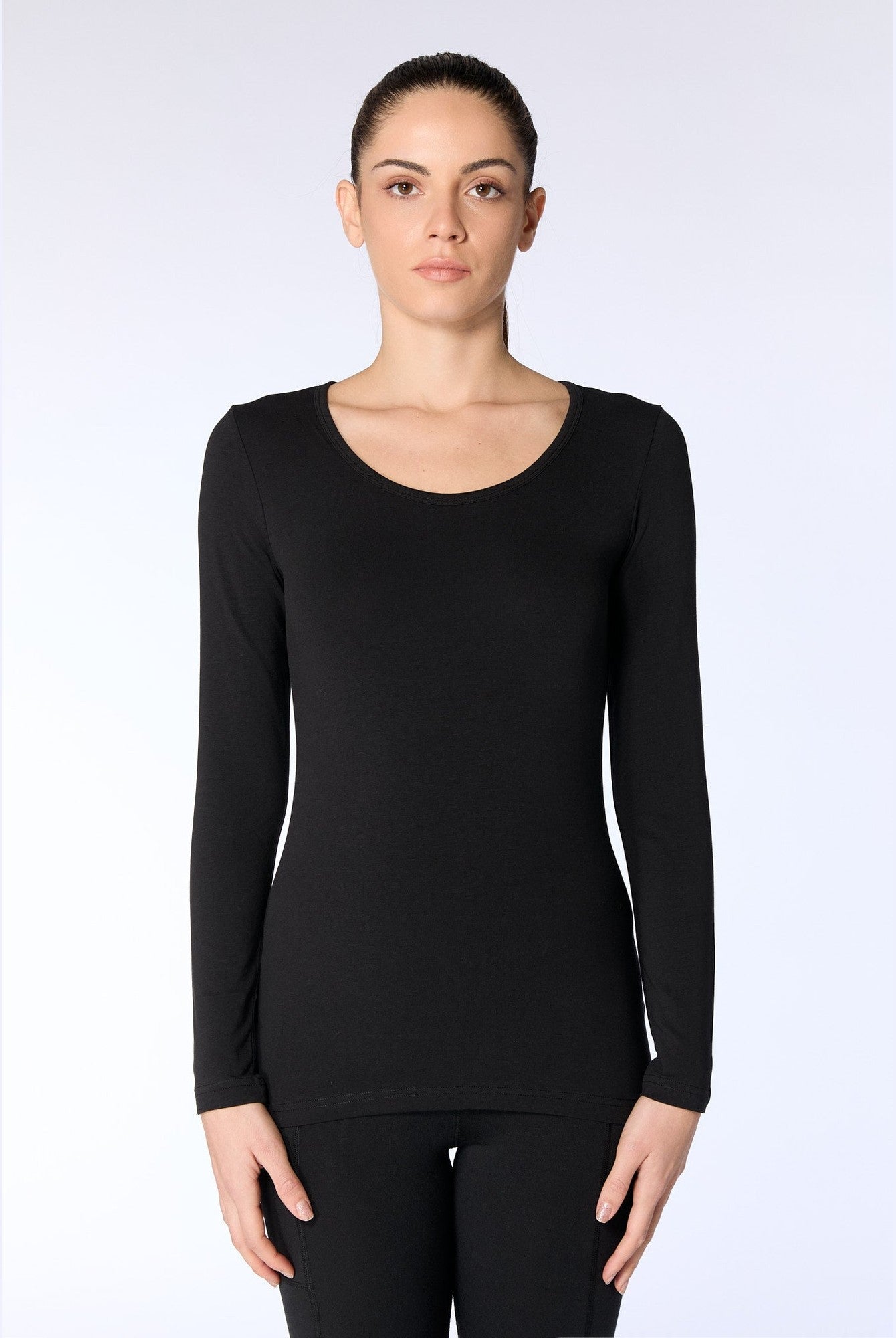 Damen Bio-Baumwoll Langarmshirt stretch - Evermind.eco