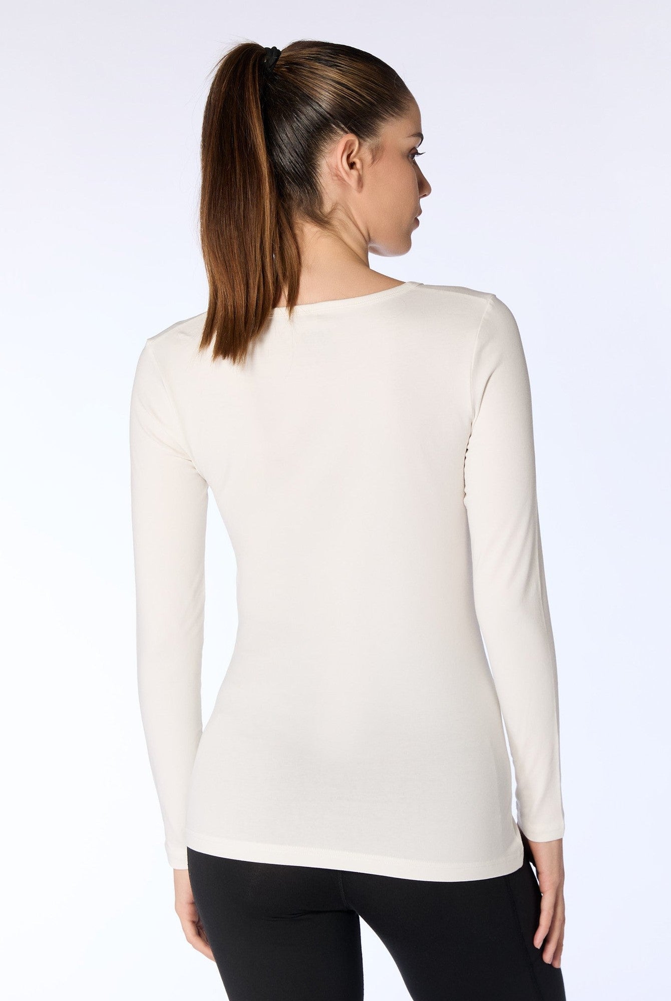 Damen Bio-Baumwoll Langarmshirt stretch - Evermind.eco