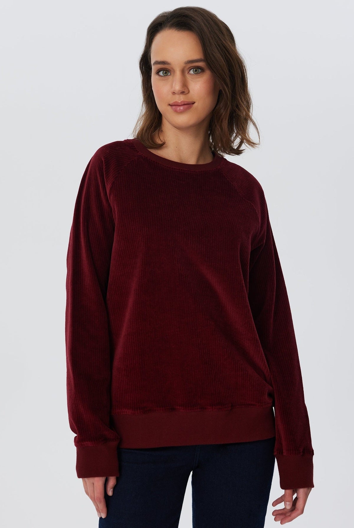 Damen Bio-Baumwoll Nicki-Cord Sweatshirt - Evermind.eco