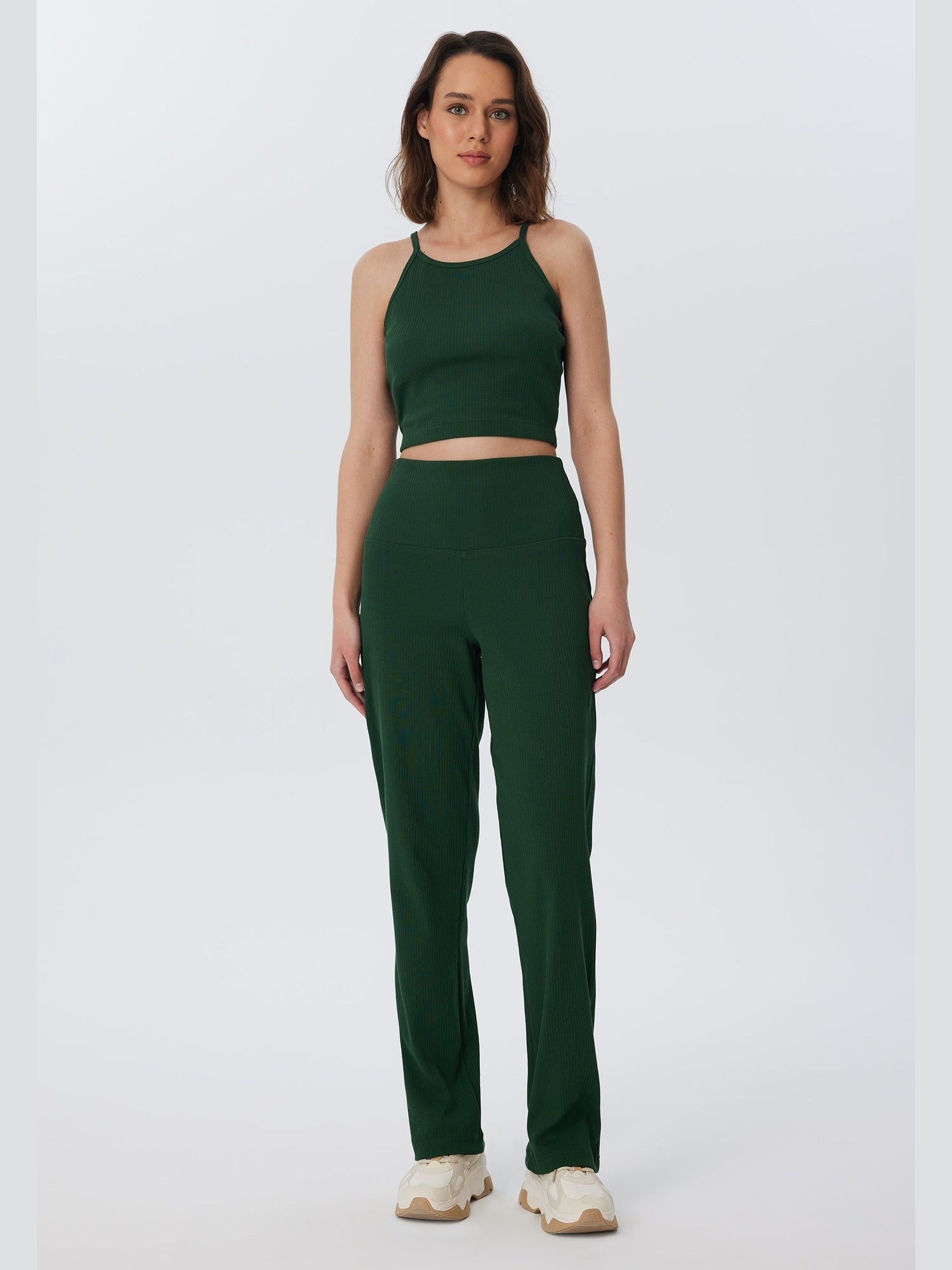 Damen Bio-Baumwoll Rippjersey-Hose - Evermind.eco