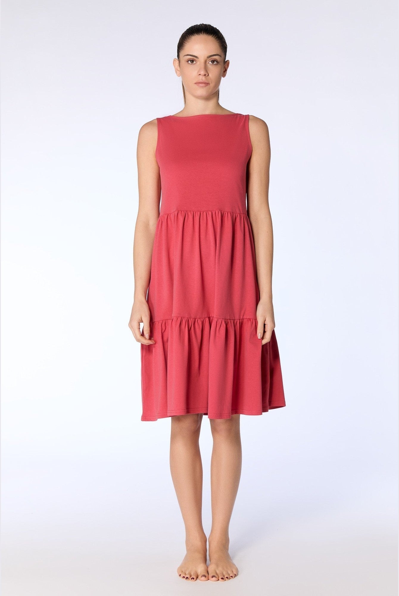 Damen Bio-Baumwoll-Volant-Sommerkleid - Evermind.eco