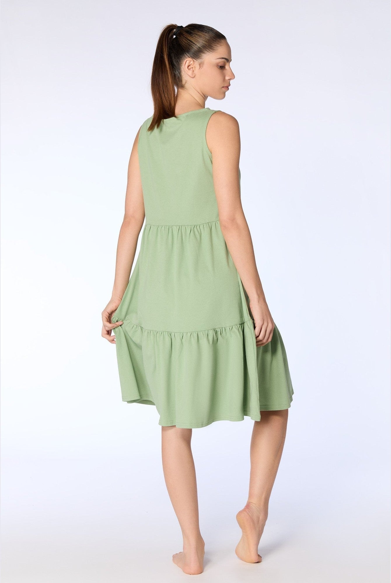 Damen Bio-Baumwoll-Volant-Sommerkleid - Evermind.eco