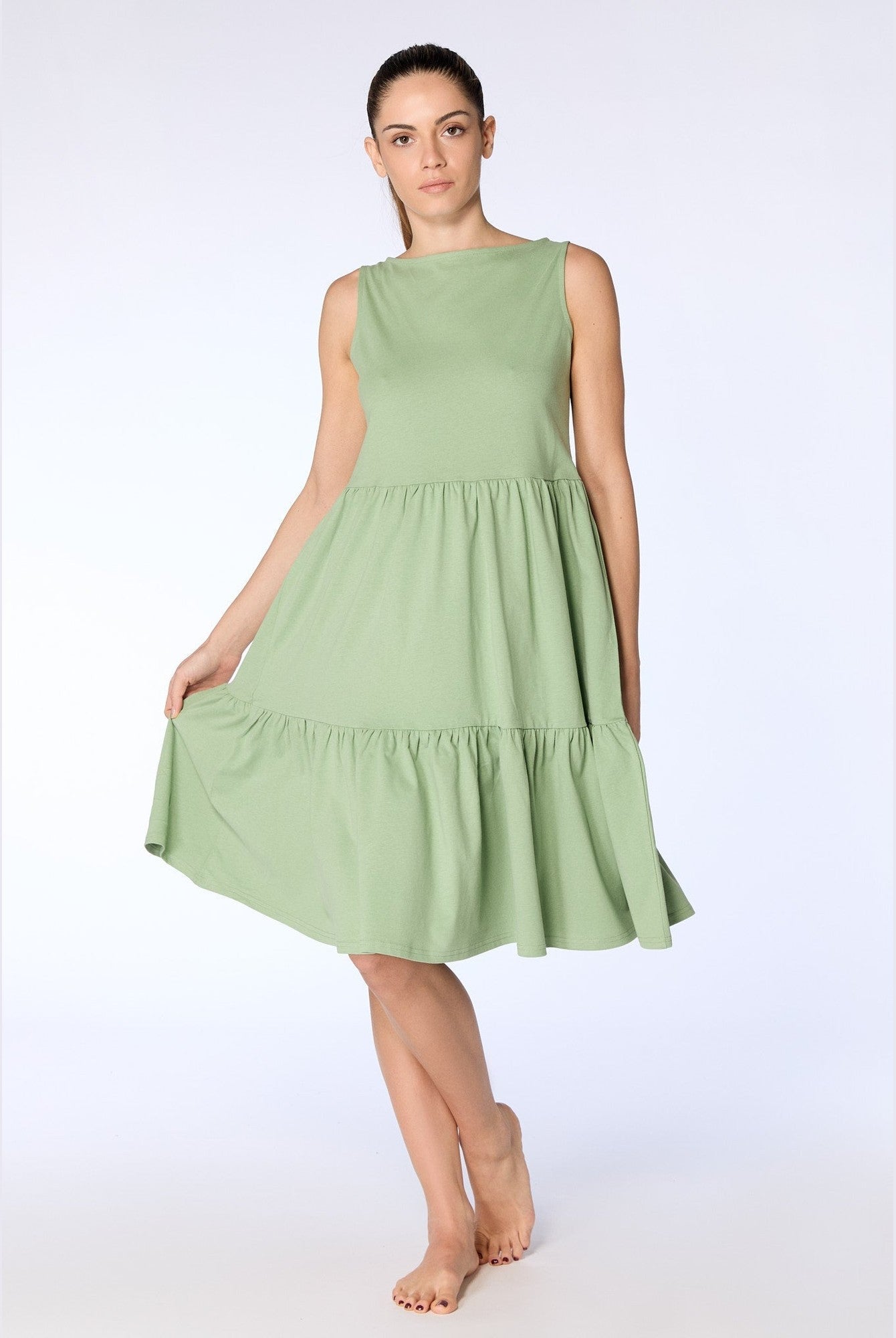 Damen Bio-Baumwoll-Volant-Sommerkleid - Evermind.eco