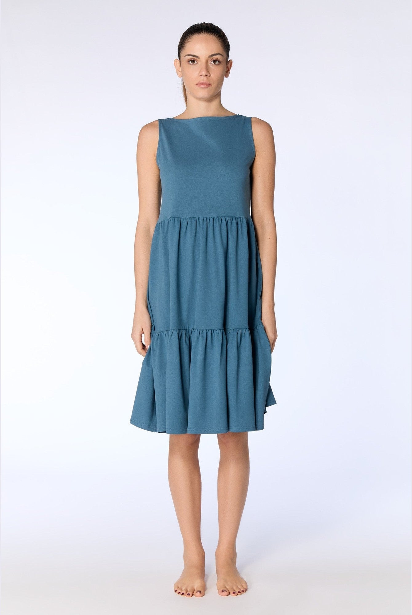 Damen Bio-Baumwoll-Volant-Sommerkleid - Evermind.eco