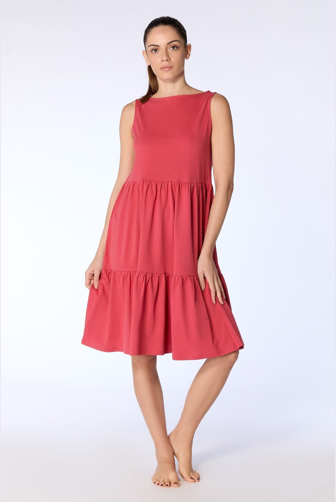 Damen Bio-Baumwoll-Volant-Sommerkleid - Evermind.eco