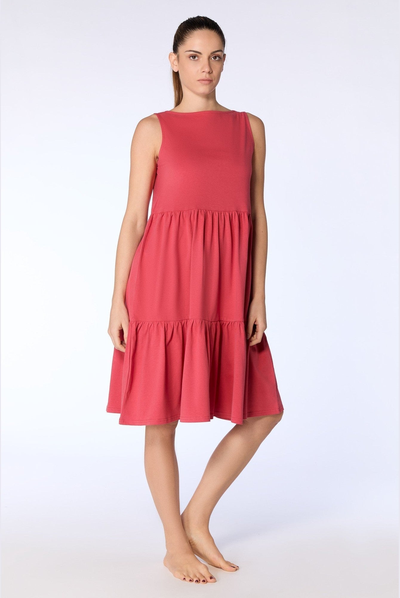 Damen Bio-Baumwoll-Volant-Sommerkleid - Evermind.eco