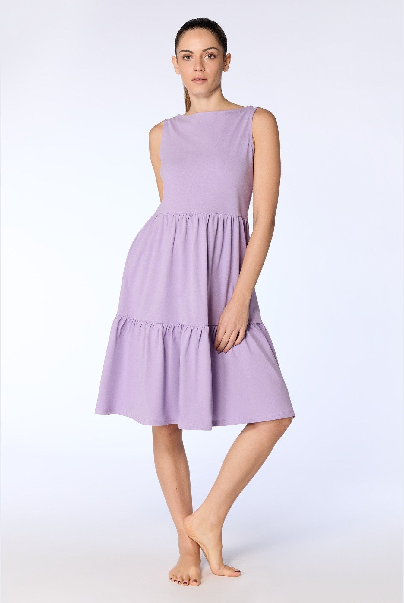 Damen Bio-Baumwoll-Volant-Sommerkleid - Evermind.eco