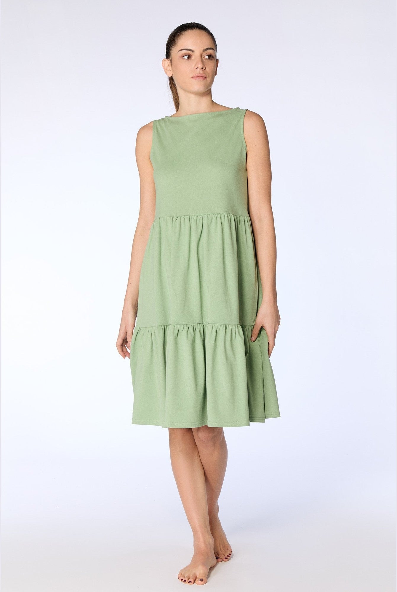 Damen Bio-Baumwoll-Volant-Sommerkleid - Evermind.eco