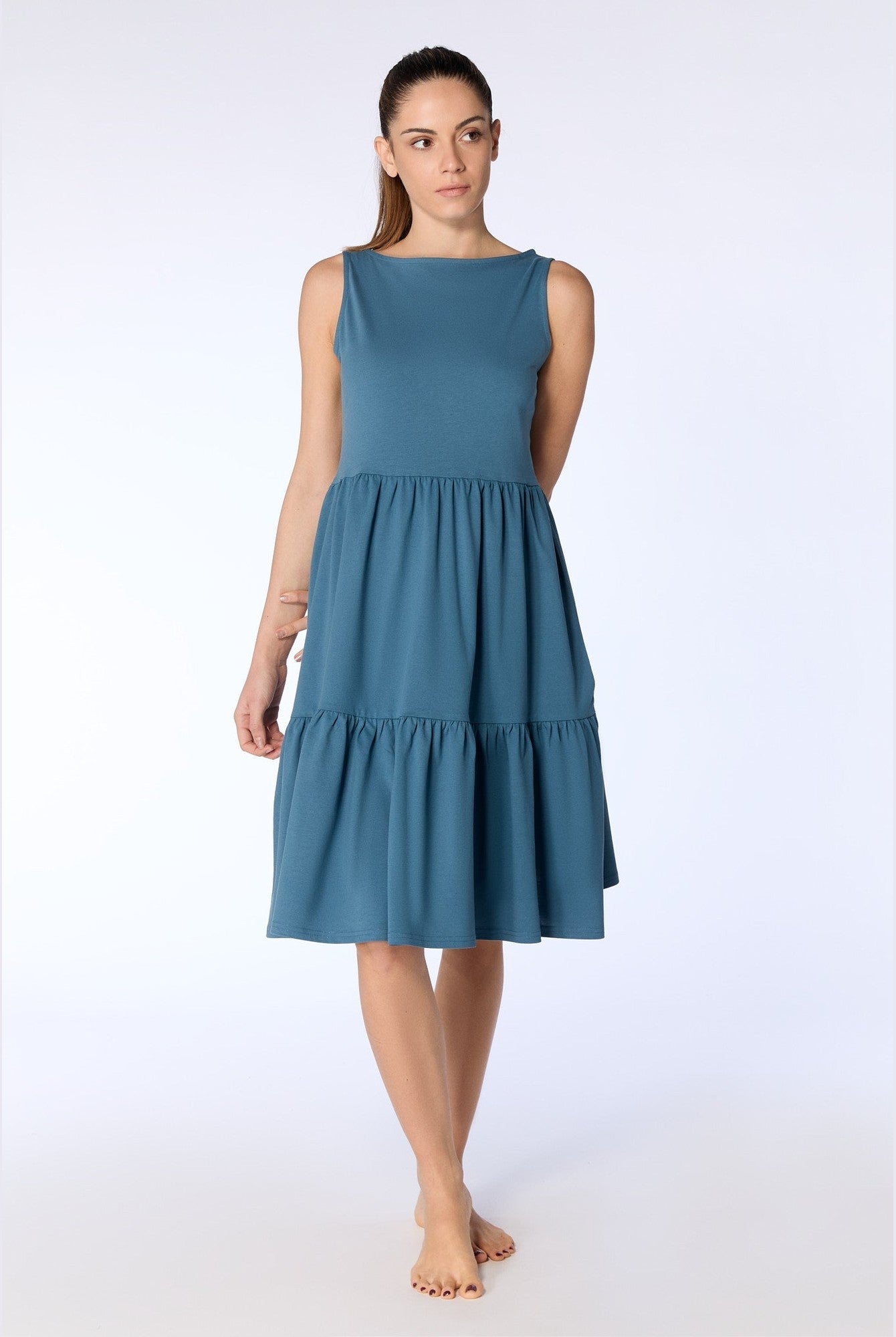 Damen Bio-Baumwoll-Volant-Sommerkleid - Evermind.eco