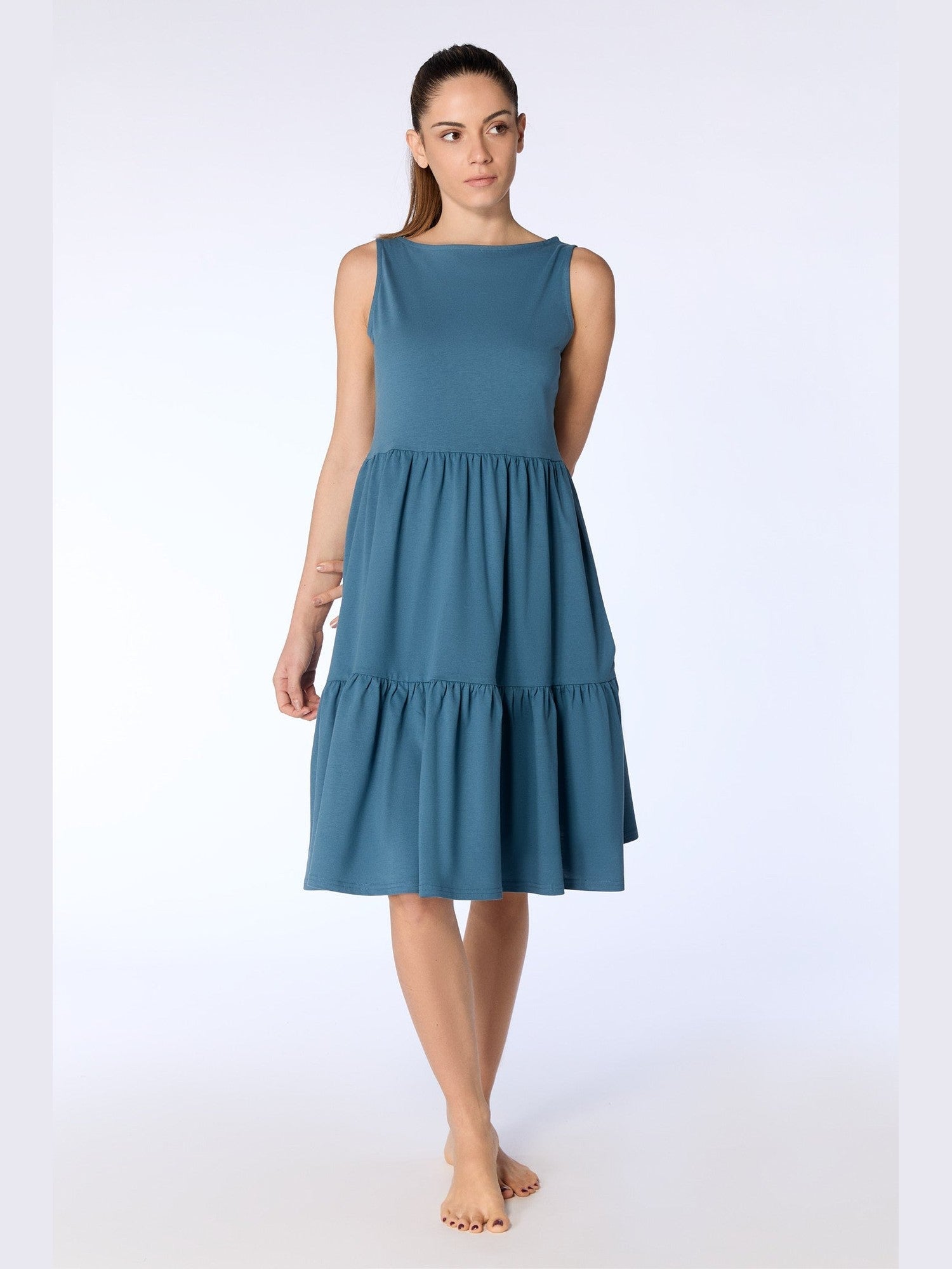 Damen Bio-Baumwoll-Volant-Sommerkleid - Evermind.eco