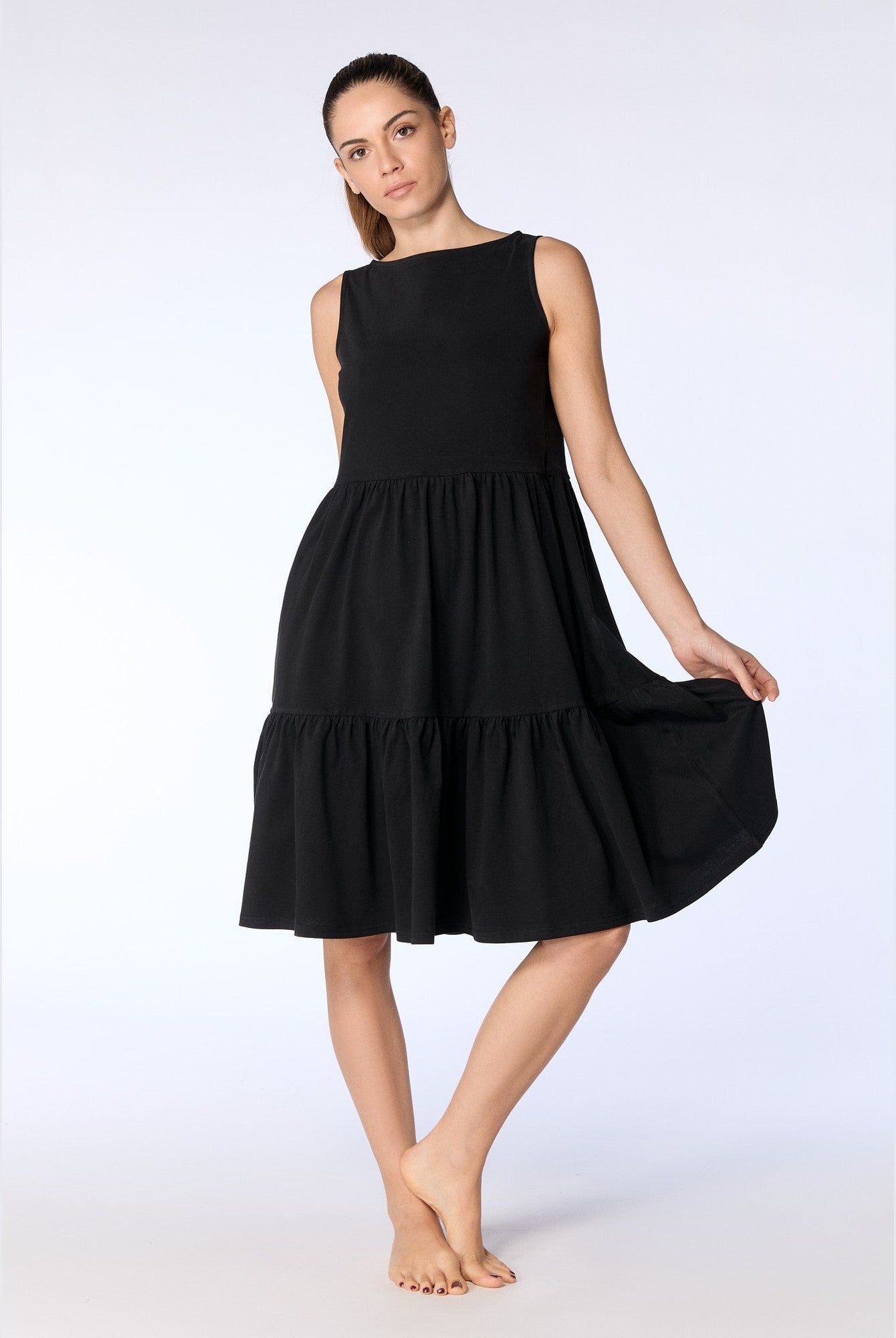 Damen Bio-Baumwoll-Volant-Sommerkleid - Evermind.eco