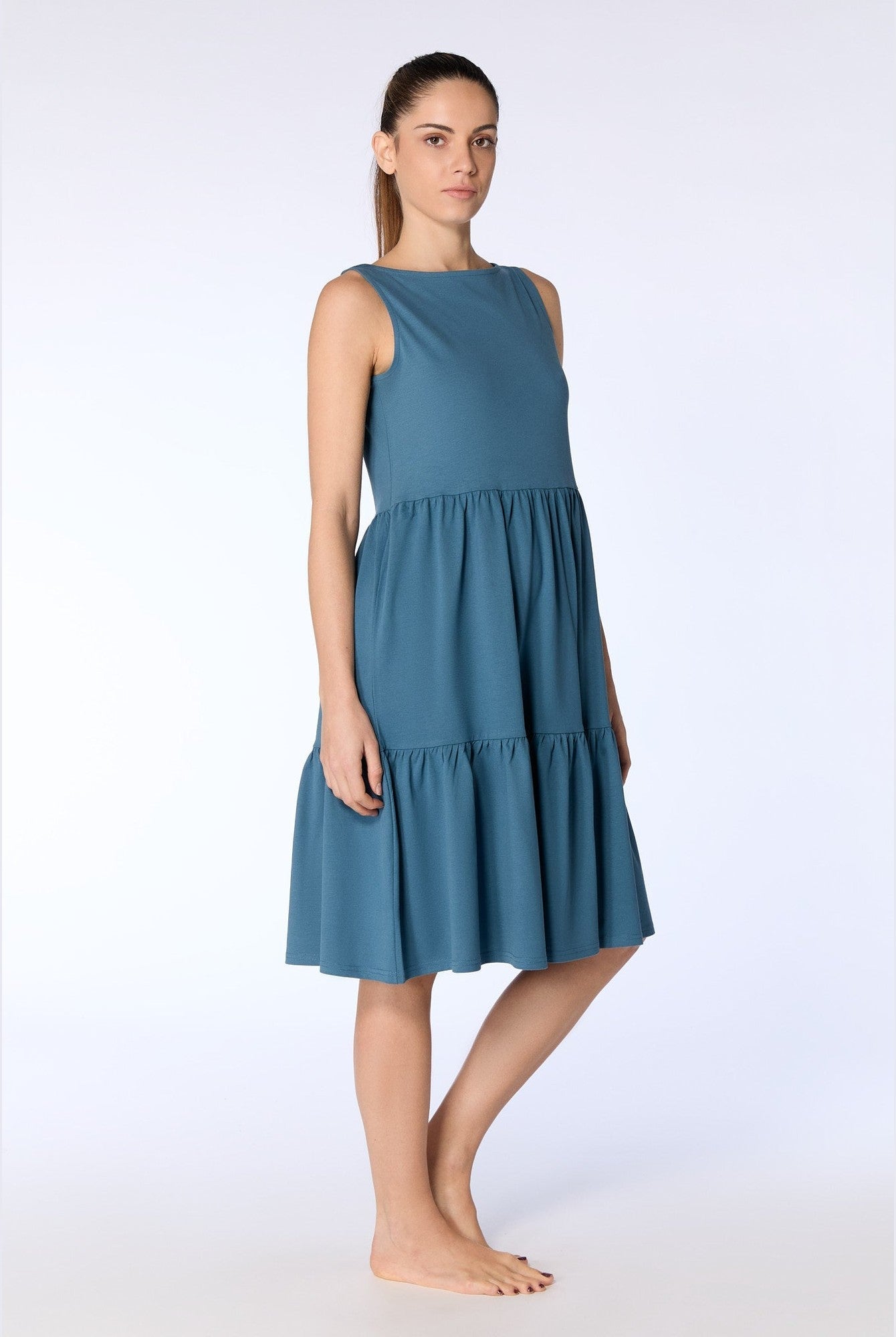 Damen Bio-Baumwoll-Volant-Sommerkleid - Evermind.eco