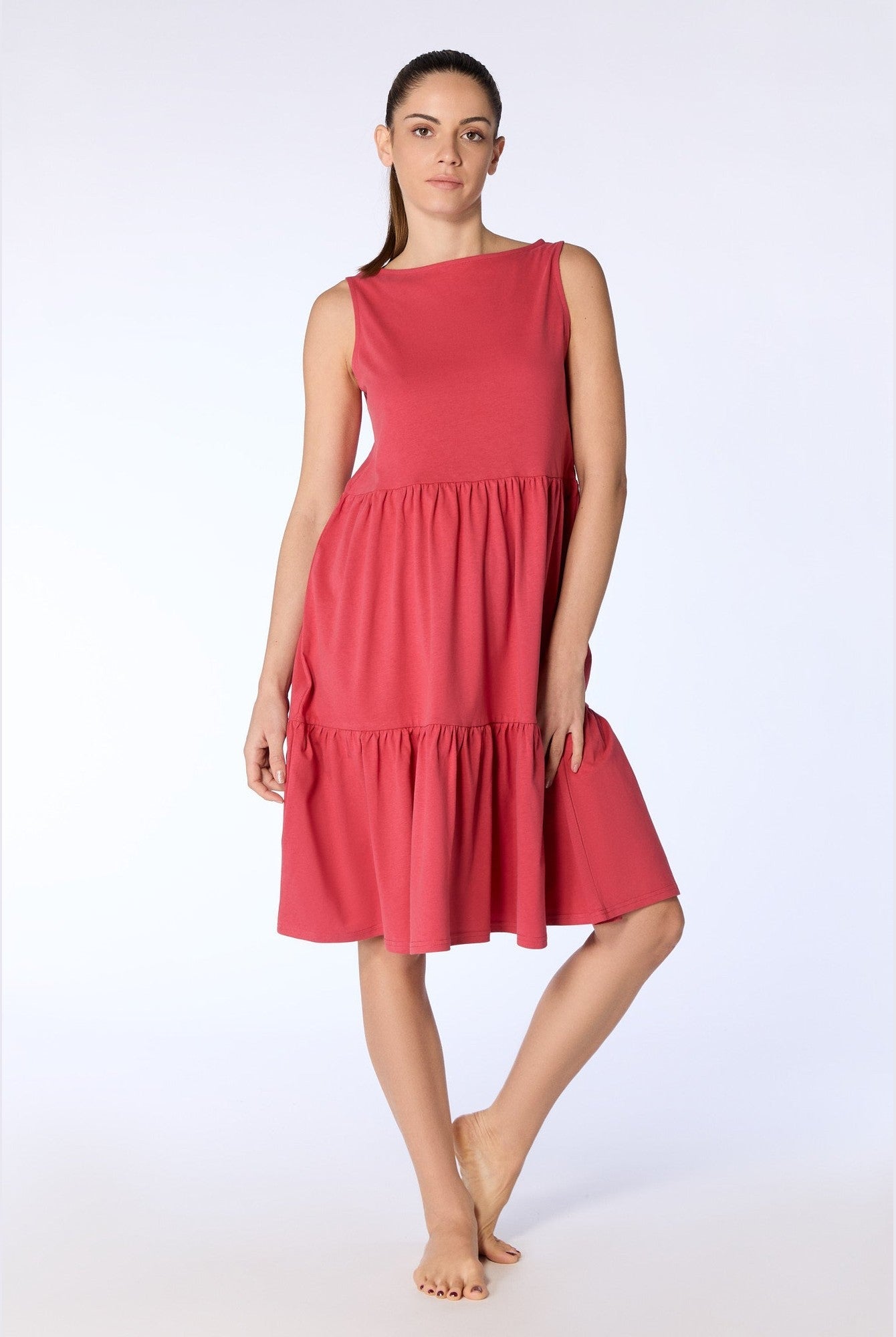 Damen Bio-Baumwoll-Volant-Sommerkleid - Evermind.eco