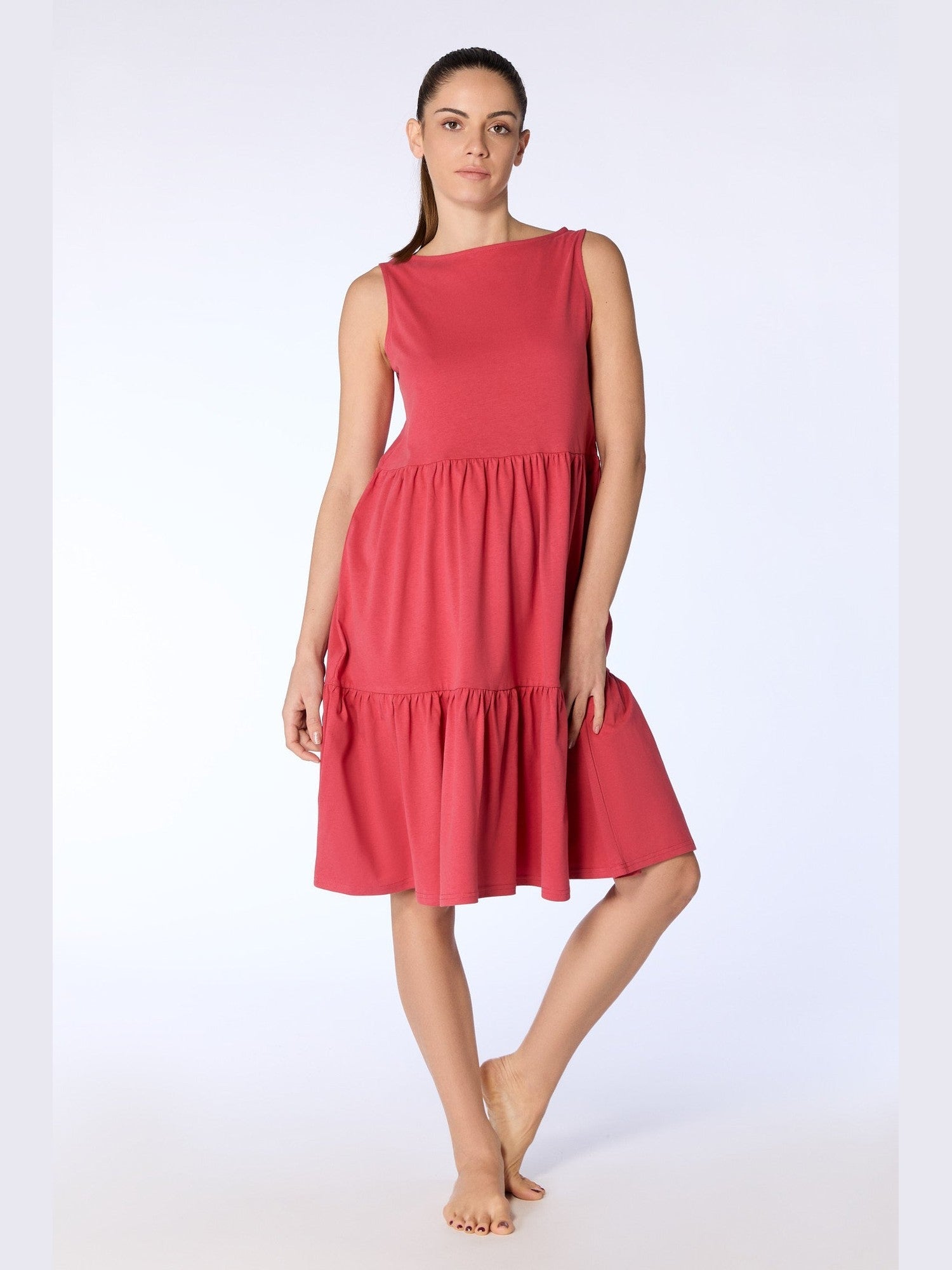 Damen Bio-Baumwoll-Volant-Sommerkleid - Evermind.eco