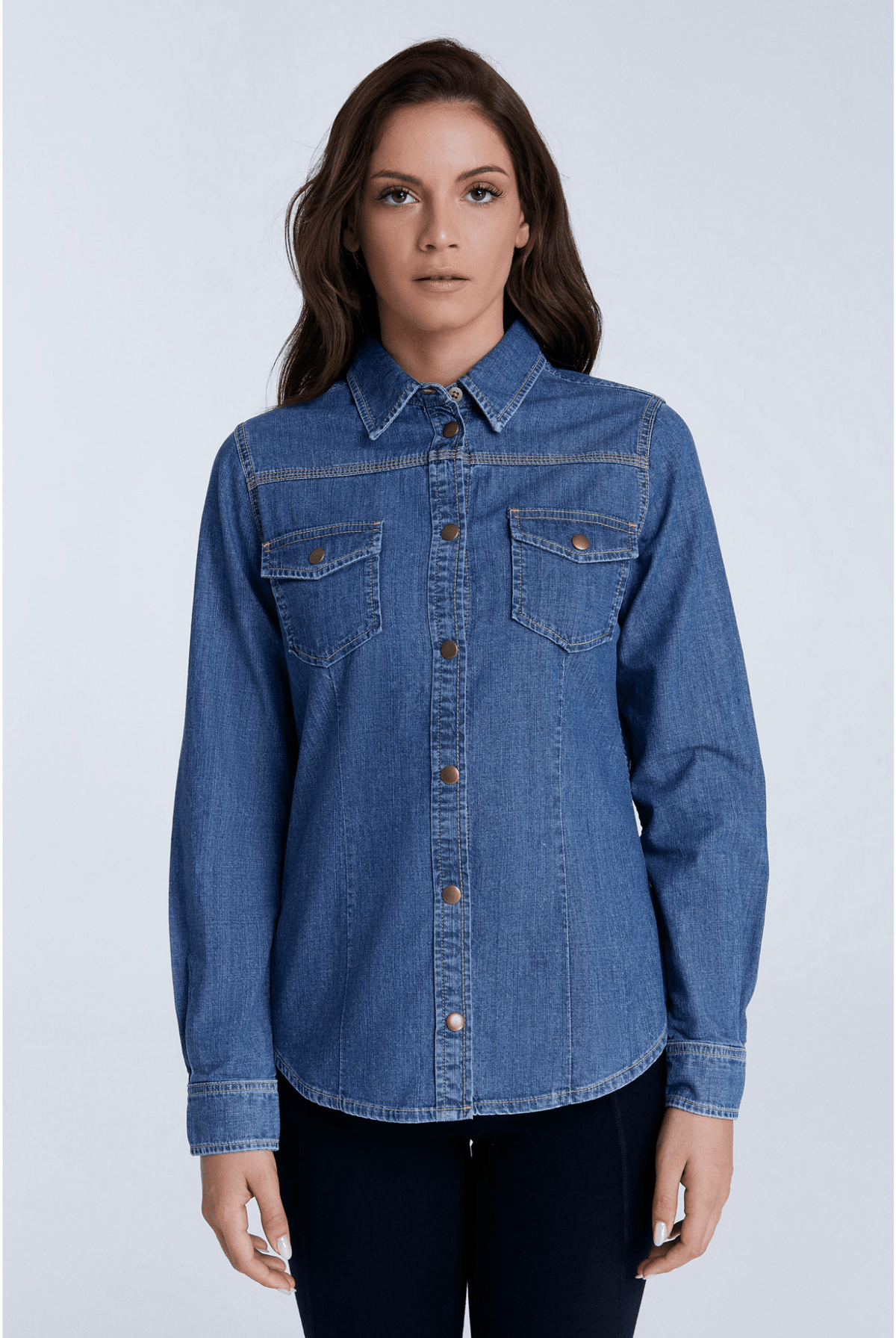 Damen Jeanshemd aus 100% Bio-Baumwolle - Evermind.eco