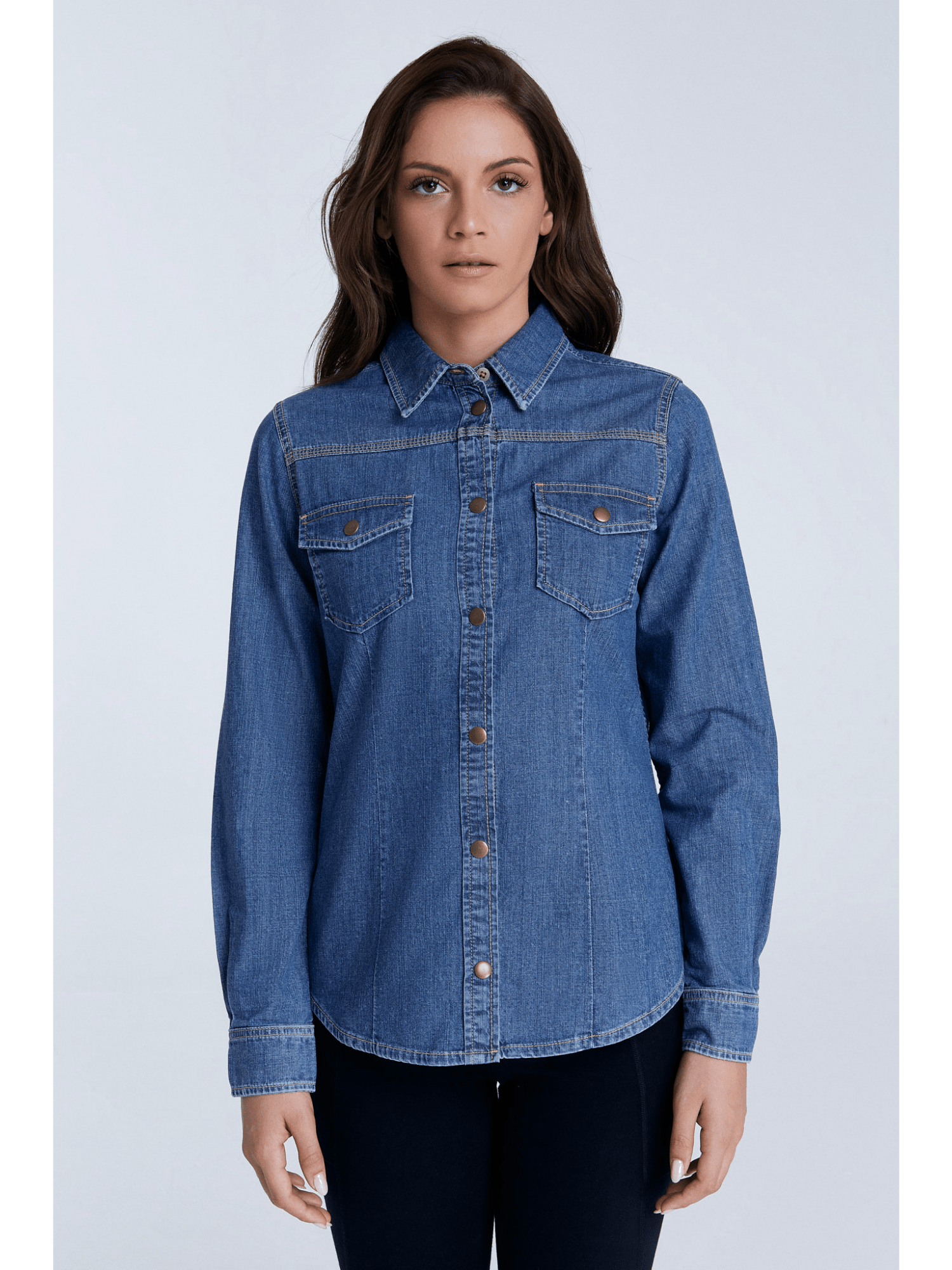 Damen Jeanshemd aus 100% Bio-Baumwolle - Evermind.eco
