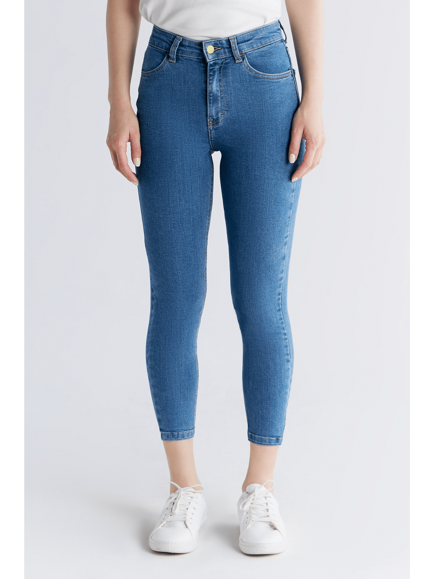 Damen Super Stretch Cropped Skinny Jeans - Evermind.eco