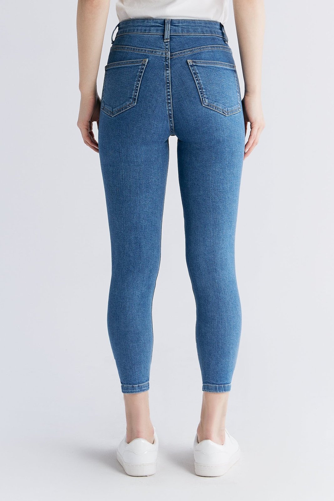Damen Super Stretch Cropped Skinny Jeans - Evermind.eco