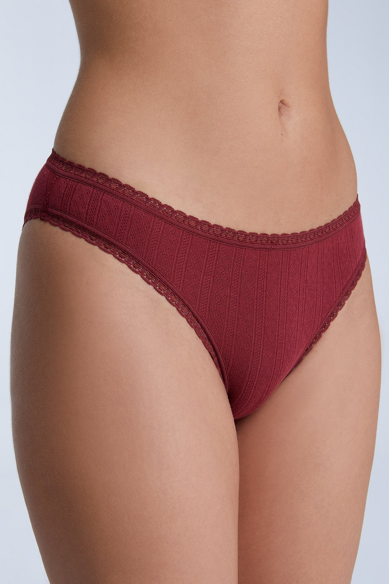 Jacquard Slip mit Spitze - Evermind.eco