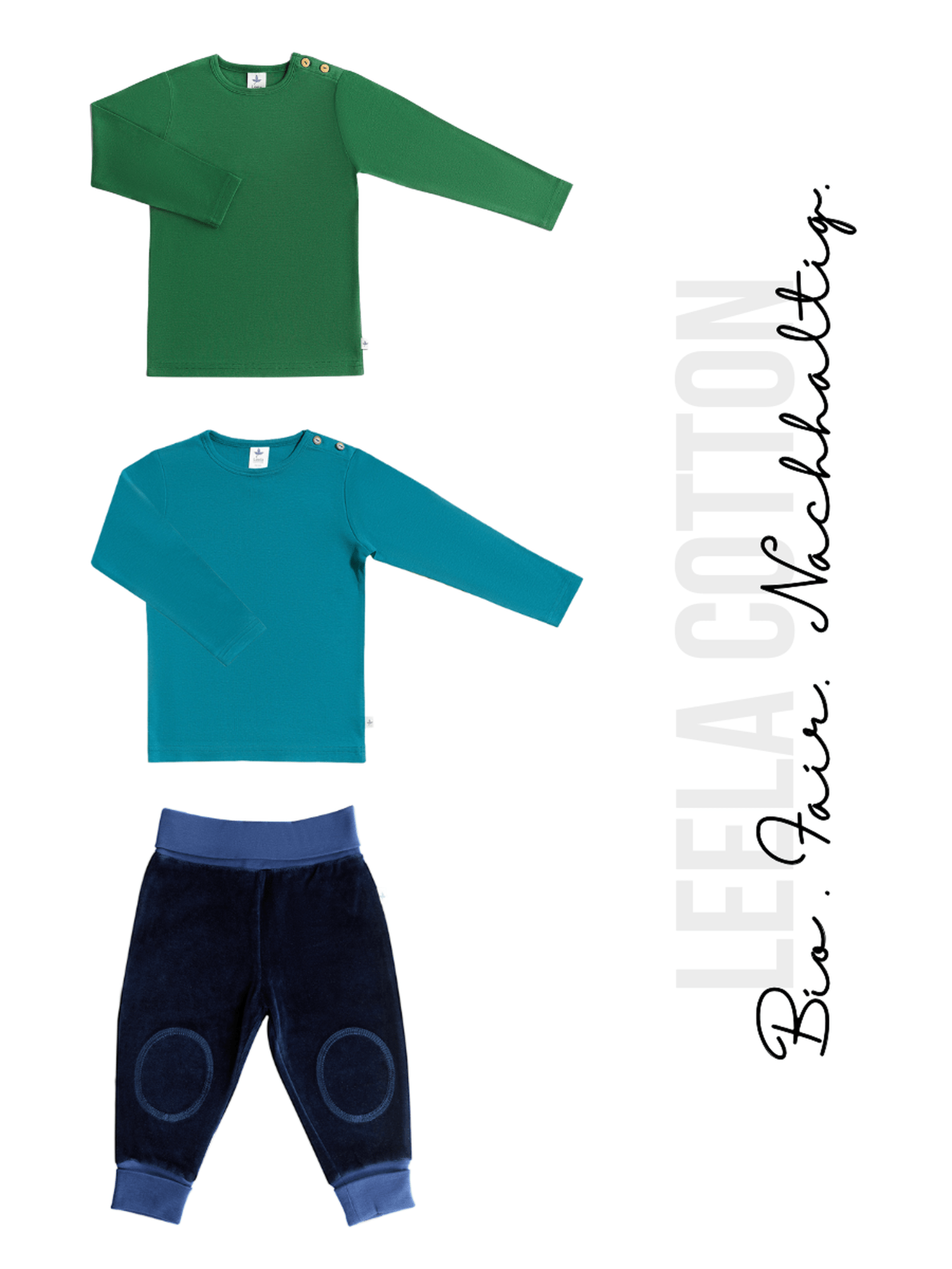 Kinder-Set (3-teilig): Nickyhose & 2 Shirts - Evermind.eco