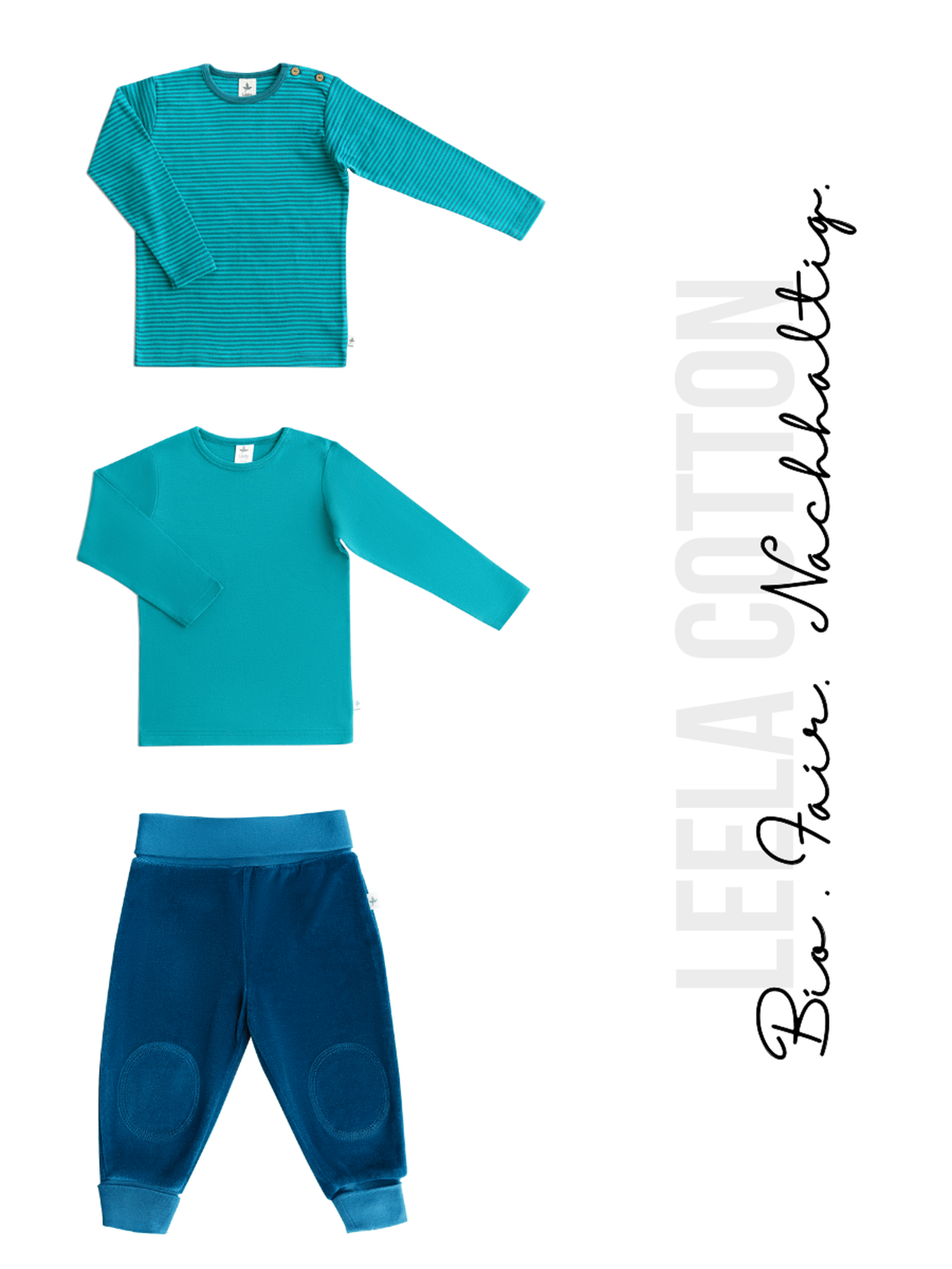 Kinder-Set (3-teilig): Nickyhose & 2 Shirts - Evermind.eco