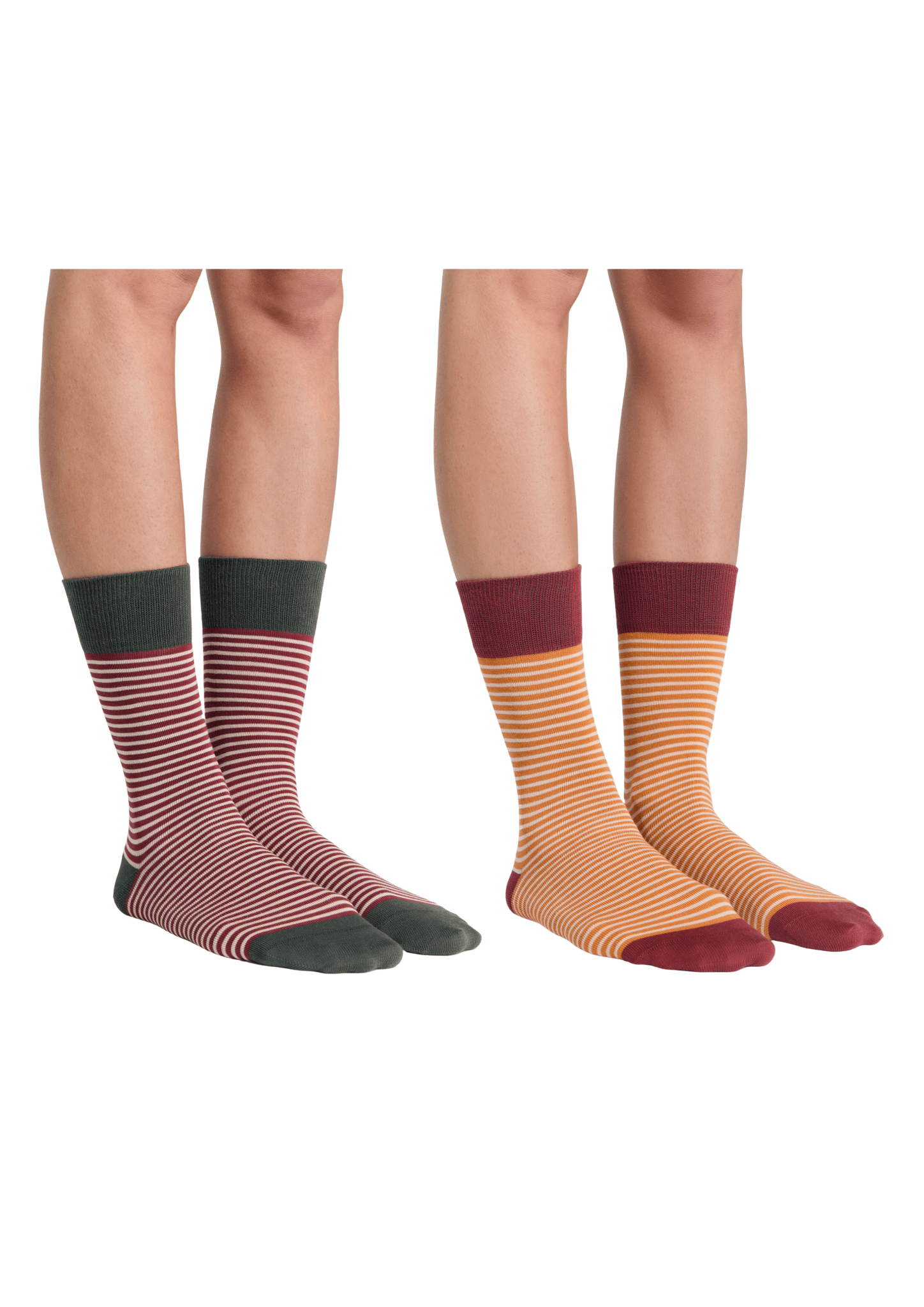 Unisex Socken im 2er-Set – Gestreift, nachhaltig & festlich - Evermind.eco