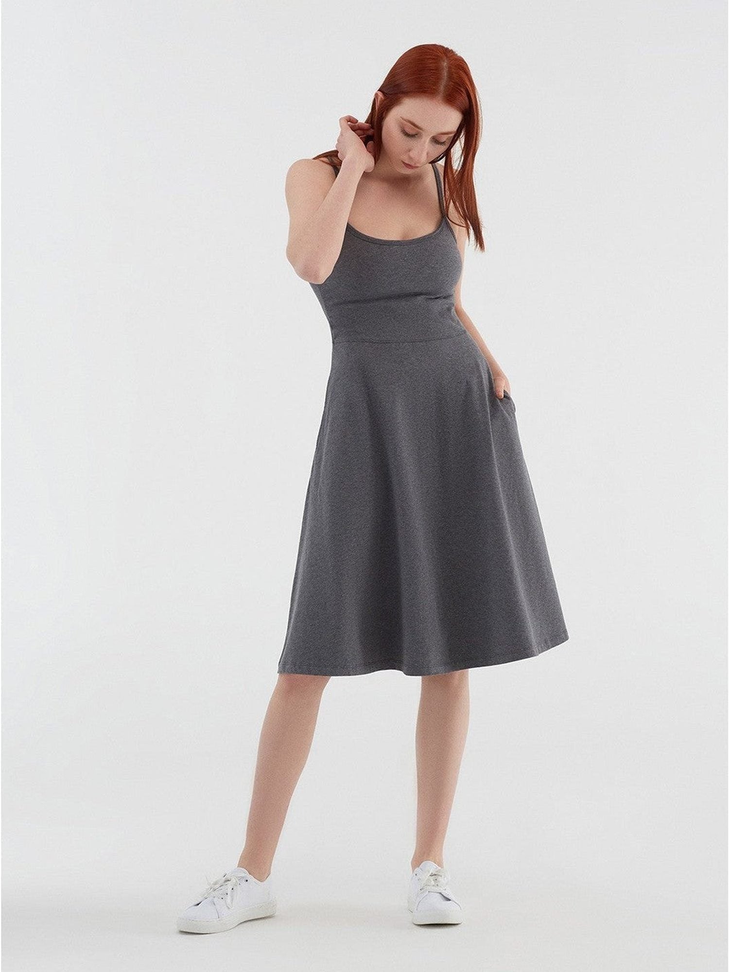 Damen Bio-Baumwoll Kleid mit Trägern - Evermind.eco