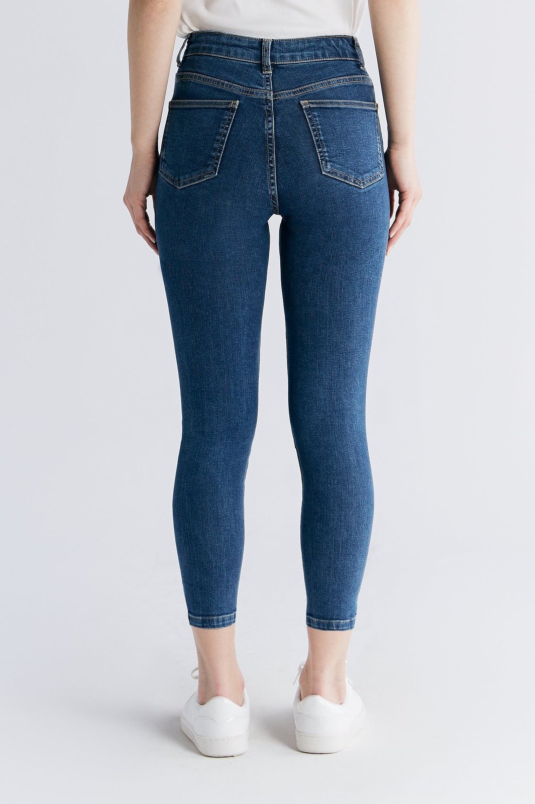 Damen Super Stretch Cropped Skinny Jeans - Evermind.eco
