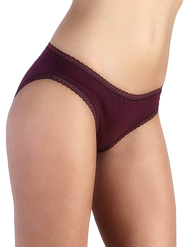 1111-05 | Women Brief with Lace - Eggplant