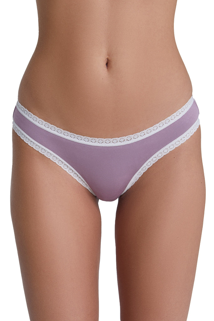 1111-080 | Women Brief with Lace - Elderberry