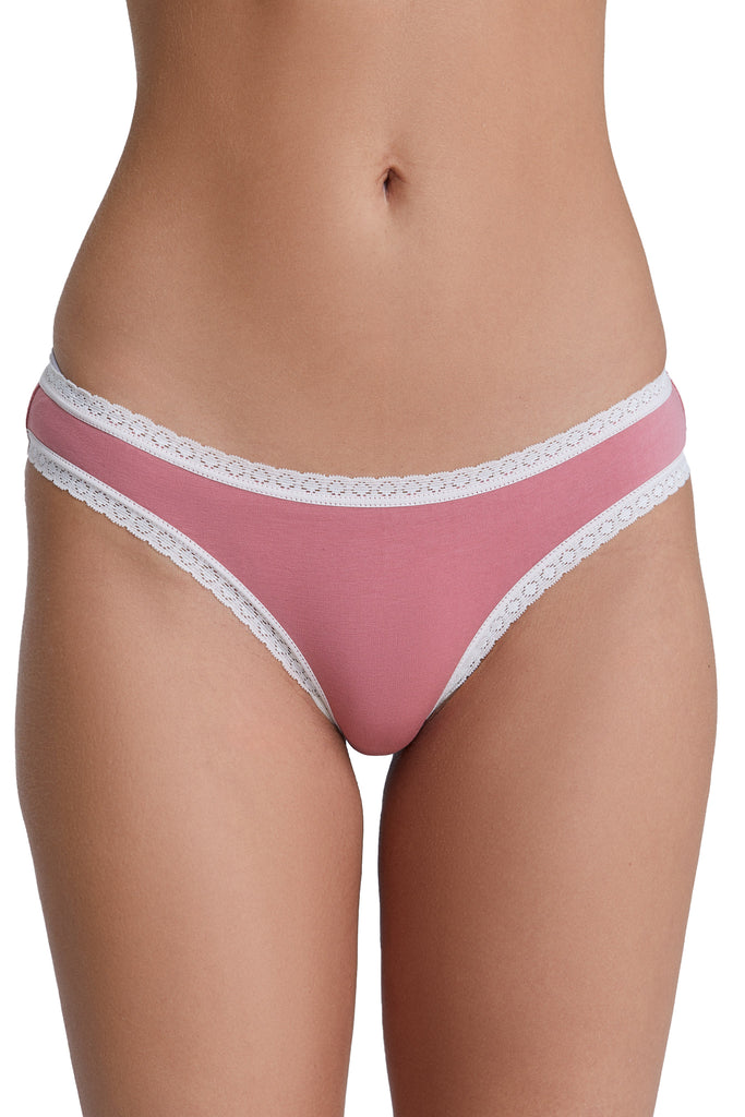 1111-082 | Women Brief with Lace - Dusty Rose