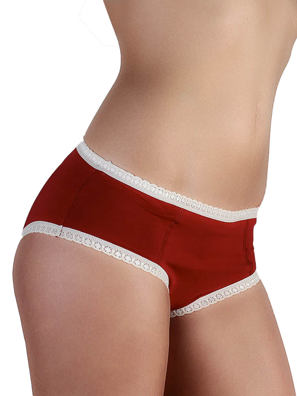 1131-01 | Damen Hipster mit Spitze - Rot