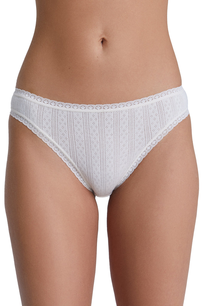 1163-059 | Women Jacquard Briefs with Lace - Natural