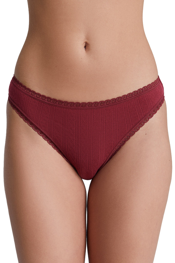 1163-079 | Women Jacquard Briefs with Lace - Tibet Red