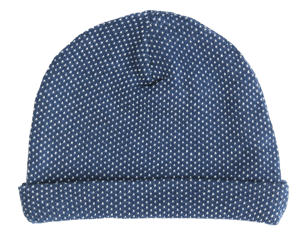 2660 PIN | Kinder Beanie mit Wabenstruktur - Indigo / Naturweiss