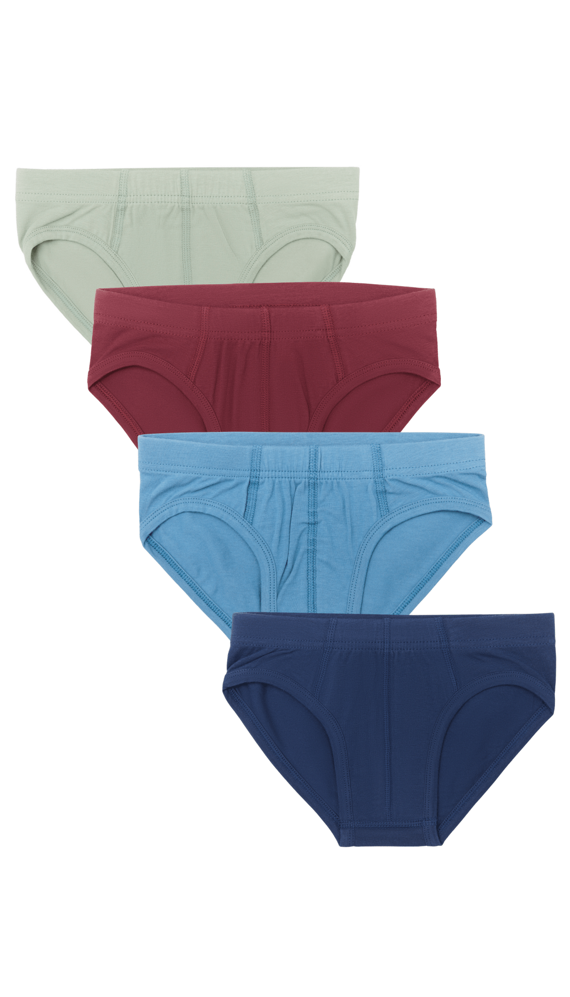 4er-Set Jungen-Slips – Admiralblau, Bordeaux, Denimblau - Evermind.eco