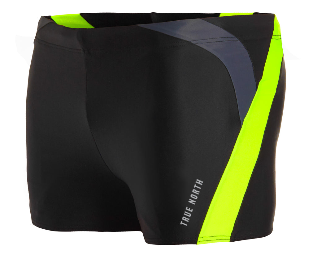 T8231-48 | Men's Trunk Swim Shorts – Sustainable, ECONYL®, Quick-Drying - Black-Yellow