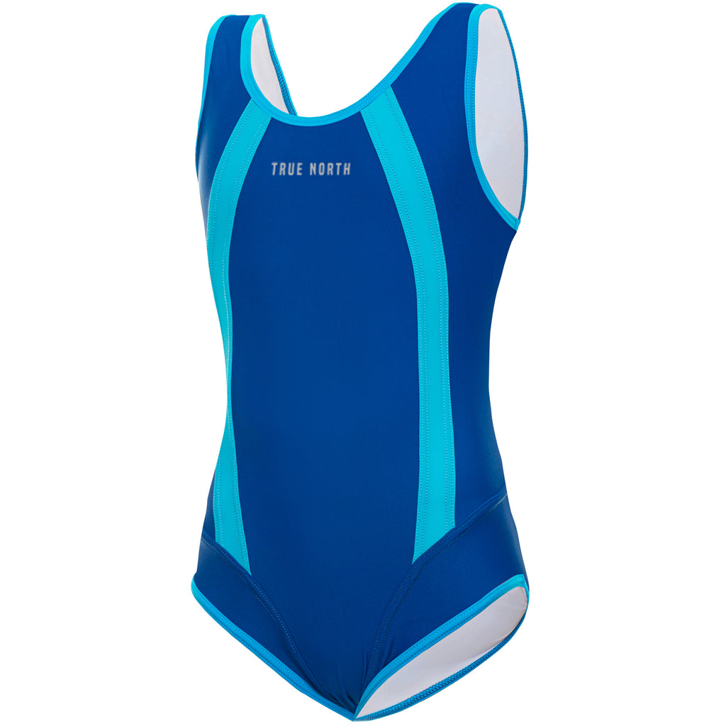 T8510-51 | Girls' Swimsuit – Sustainable, ECONYL®, UV Protection - Crystal Blue